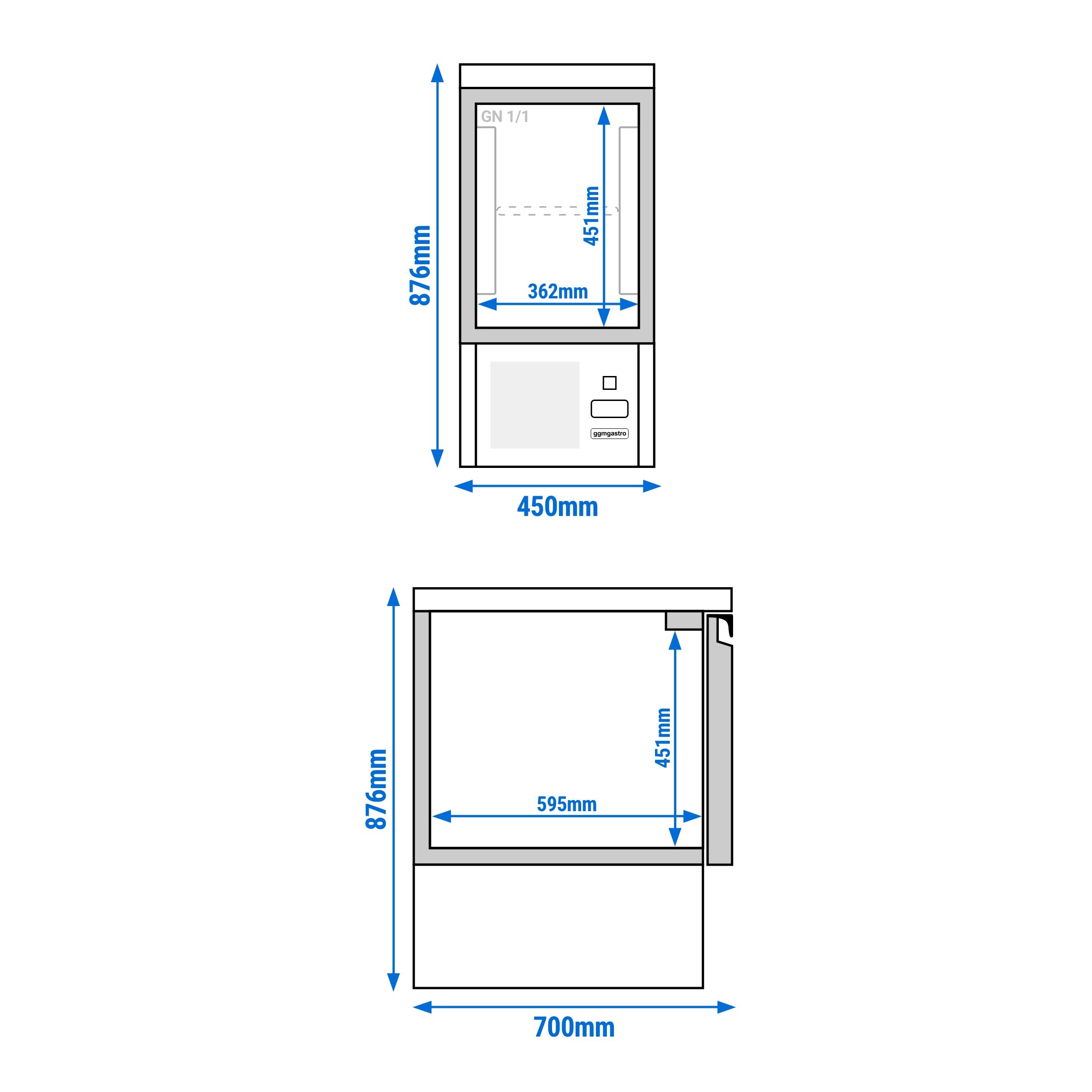 Table réfrigérée PREMIUM - 450x700 mm - 1 porte