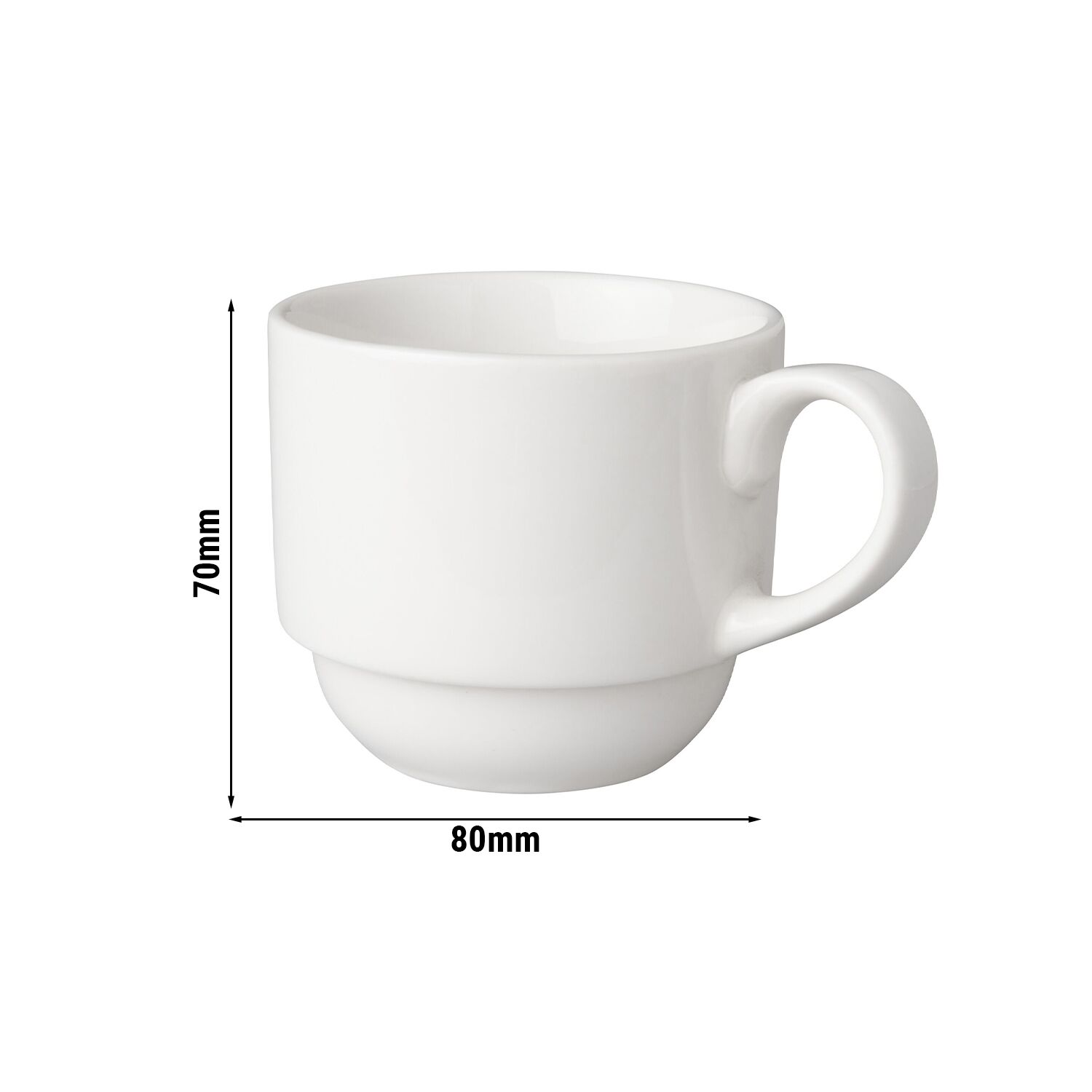 (6 pièces) BUDGETLINE – Tasse à café Mammoet – 200 ml – Blanc