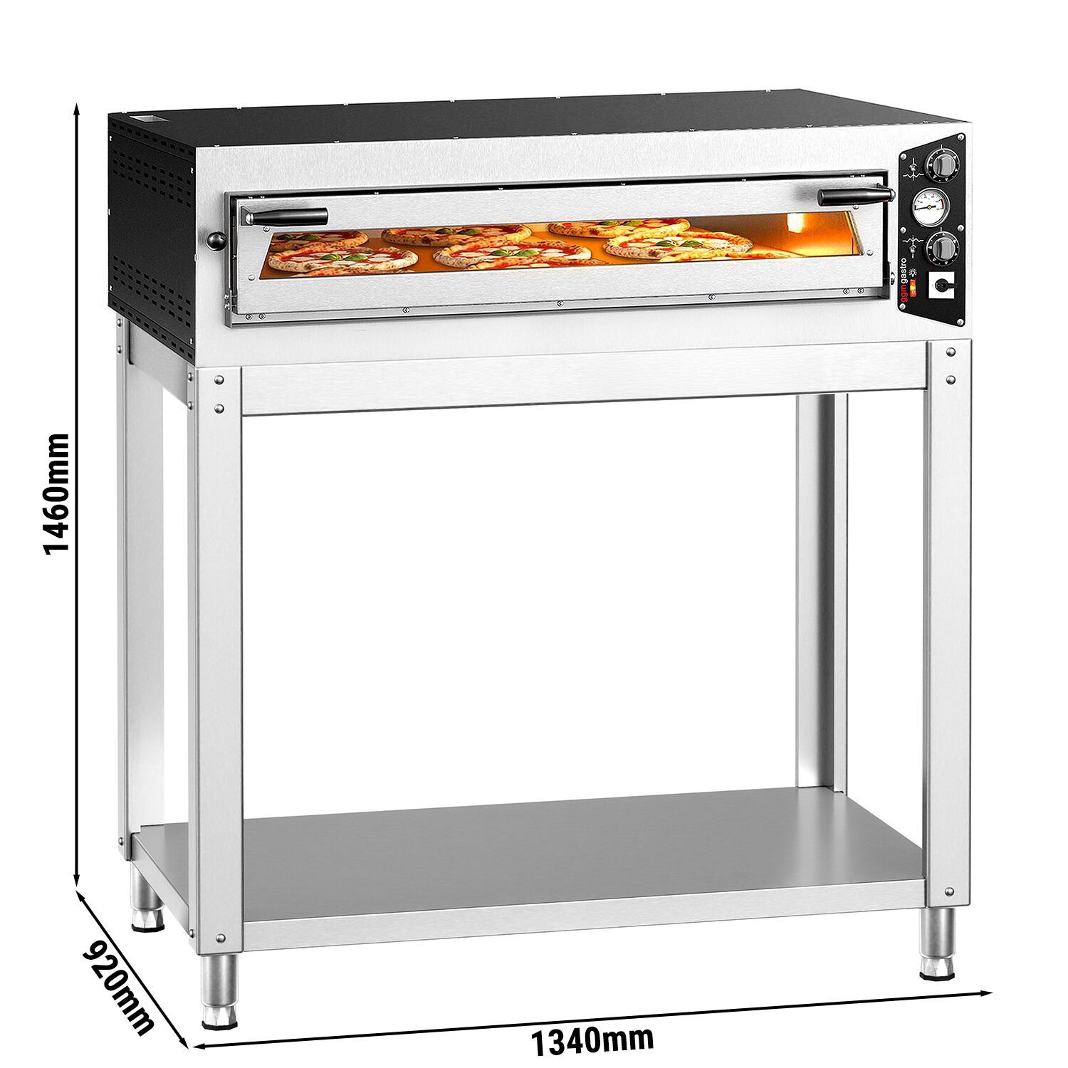 Four à pizza électrique – 6 x 35 cm (large) – Manuel – incl. support inférieur