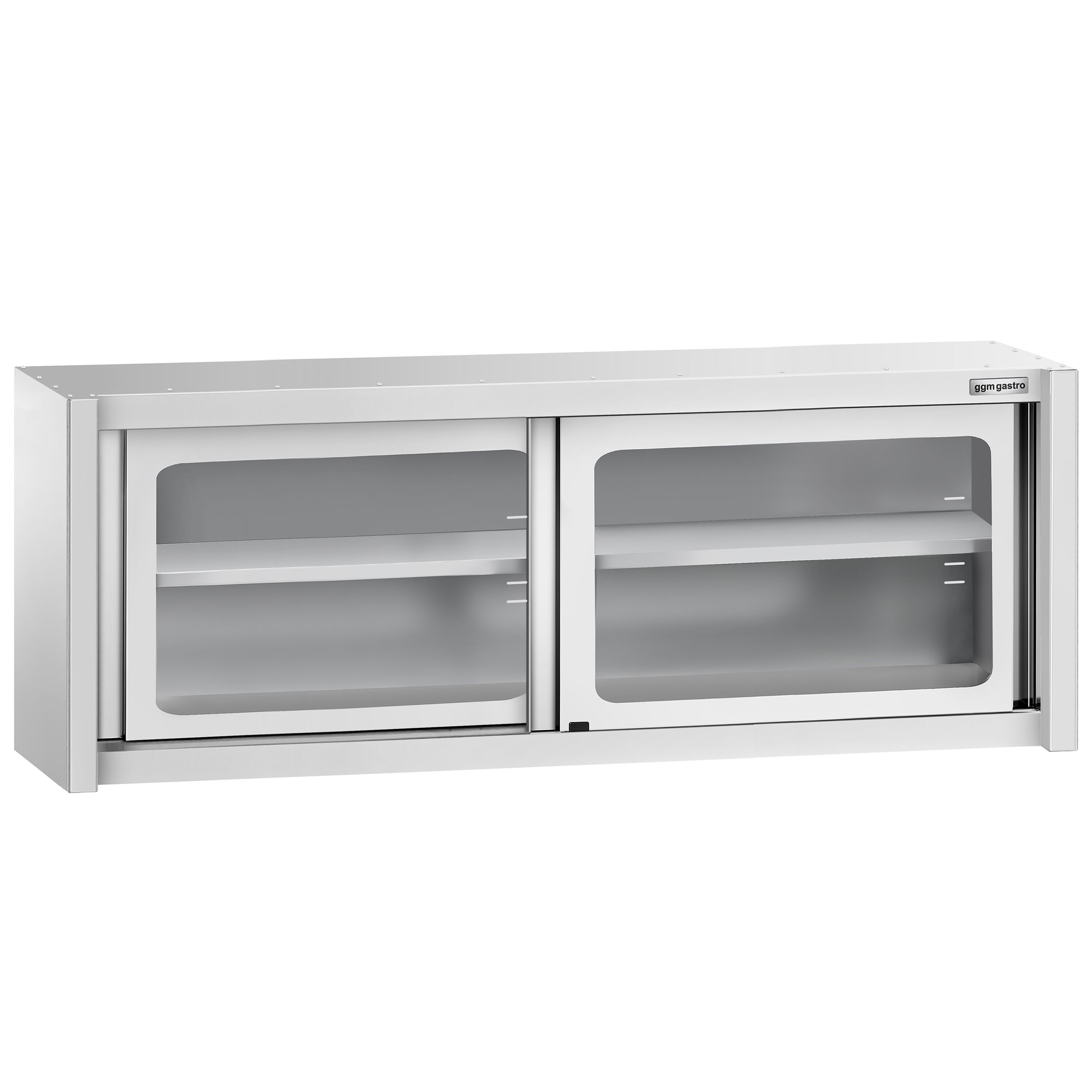 Armoire murale en acier inoxydable - 2000x400mm - avec portes coulissantes vitrées - 650mm de haut