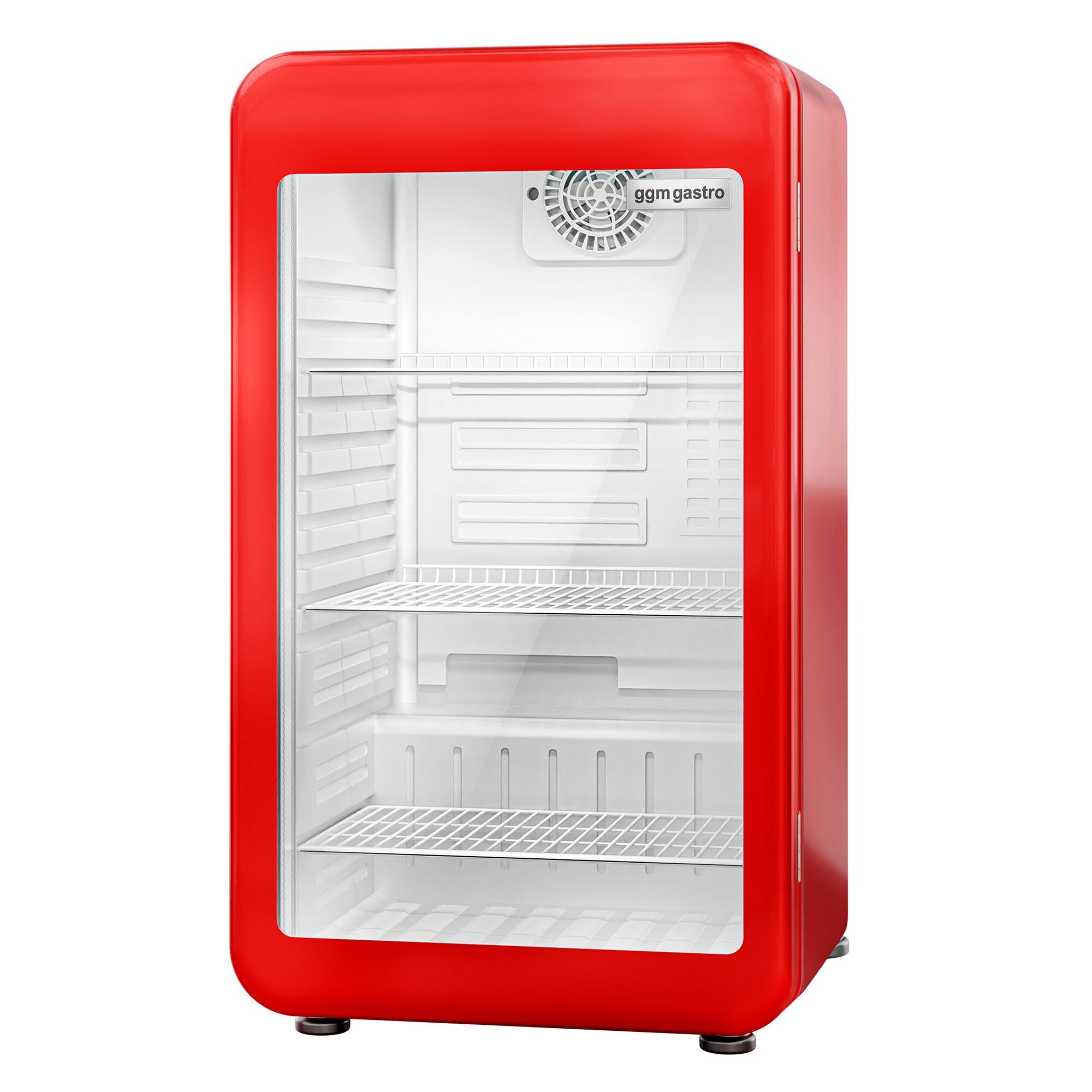Minibar - 495mm - 113L - avec 1 porte en verre - Rouge - double vitrage, porte réversible
