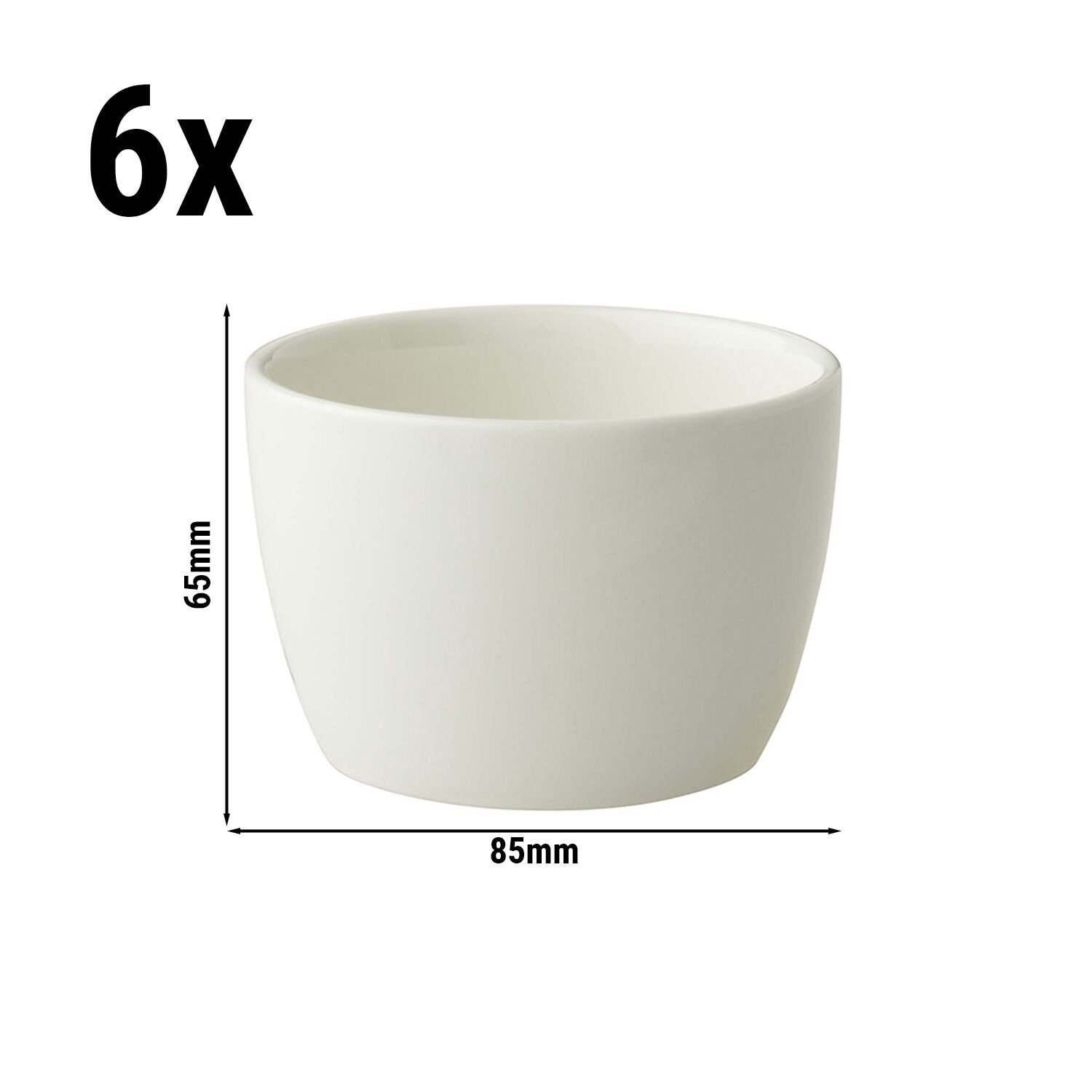 (6 pcs) Coupe Lux - Porcelaine - 180ml - Ø 85mm - Ivoire