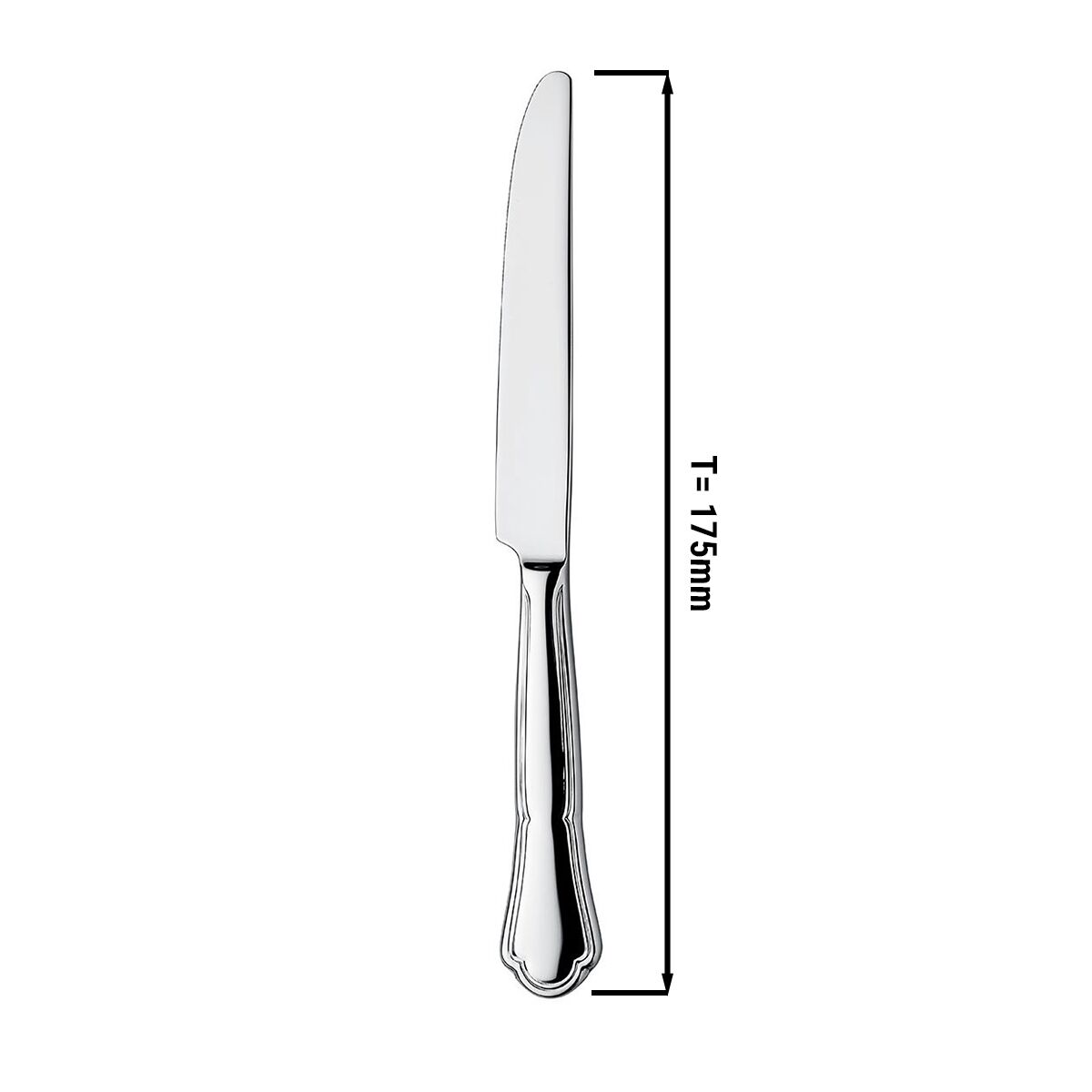(12 pcs) Couteau à dessert Vincenza - Acier inoxydable 18/10 - 175mm - 12 pièces