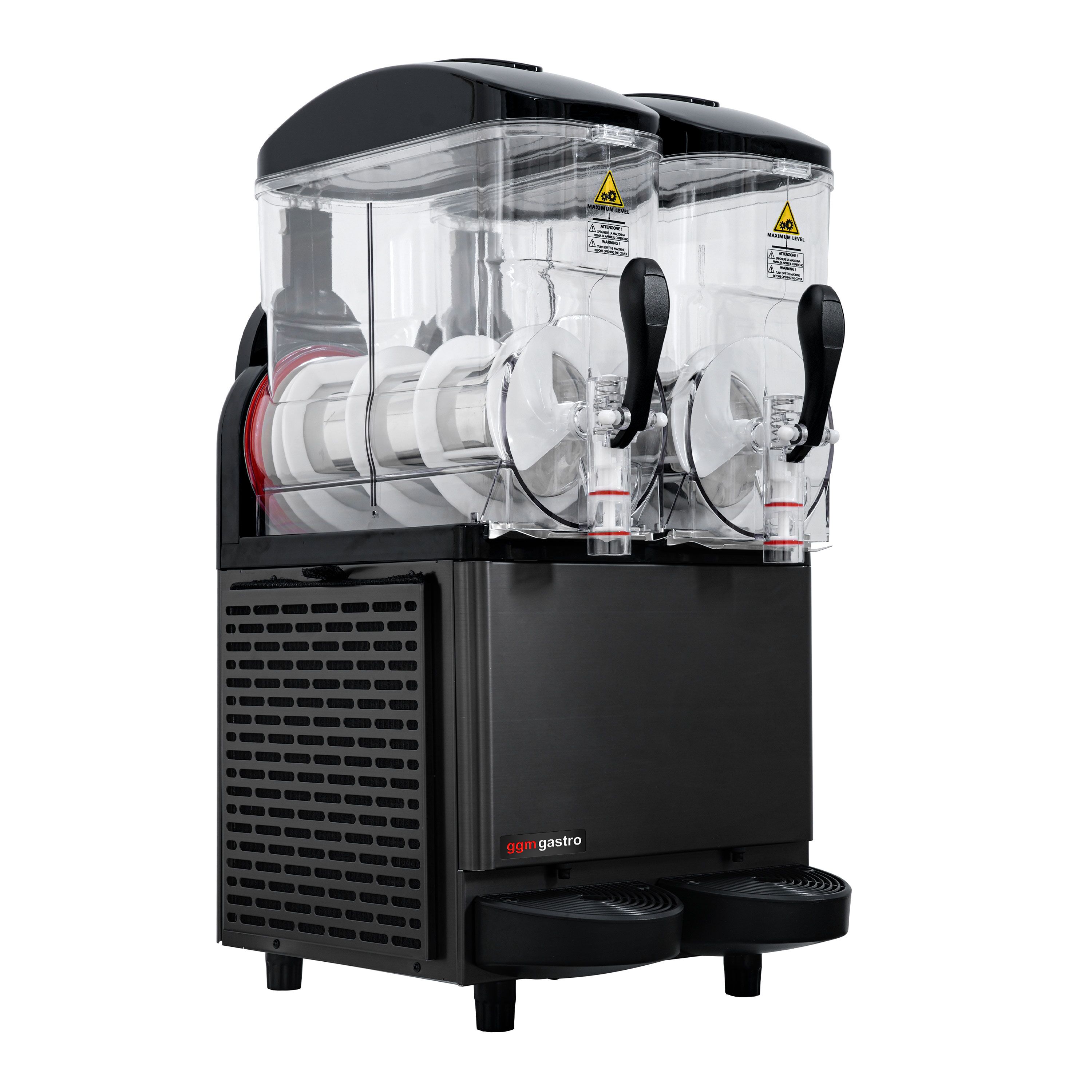 Machine à granita Professionnelle - 2x 12 litres - 710 Watt - Récipient en Tritan - Noir