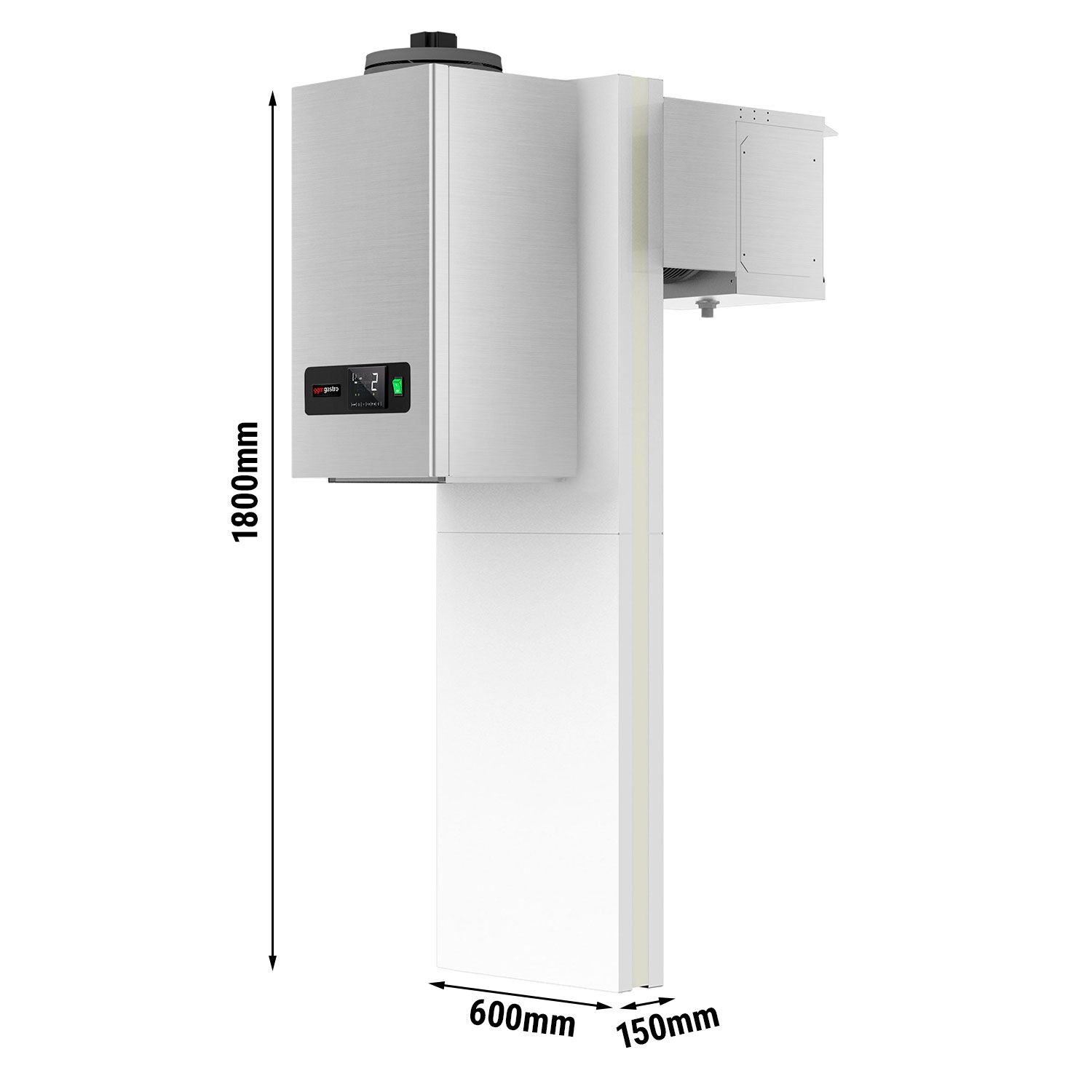 En acier inoxydable Groupe de froid négatif monobloc mural - pour volume max. 7,5m³ - 650W