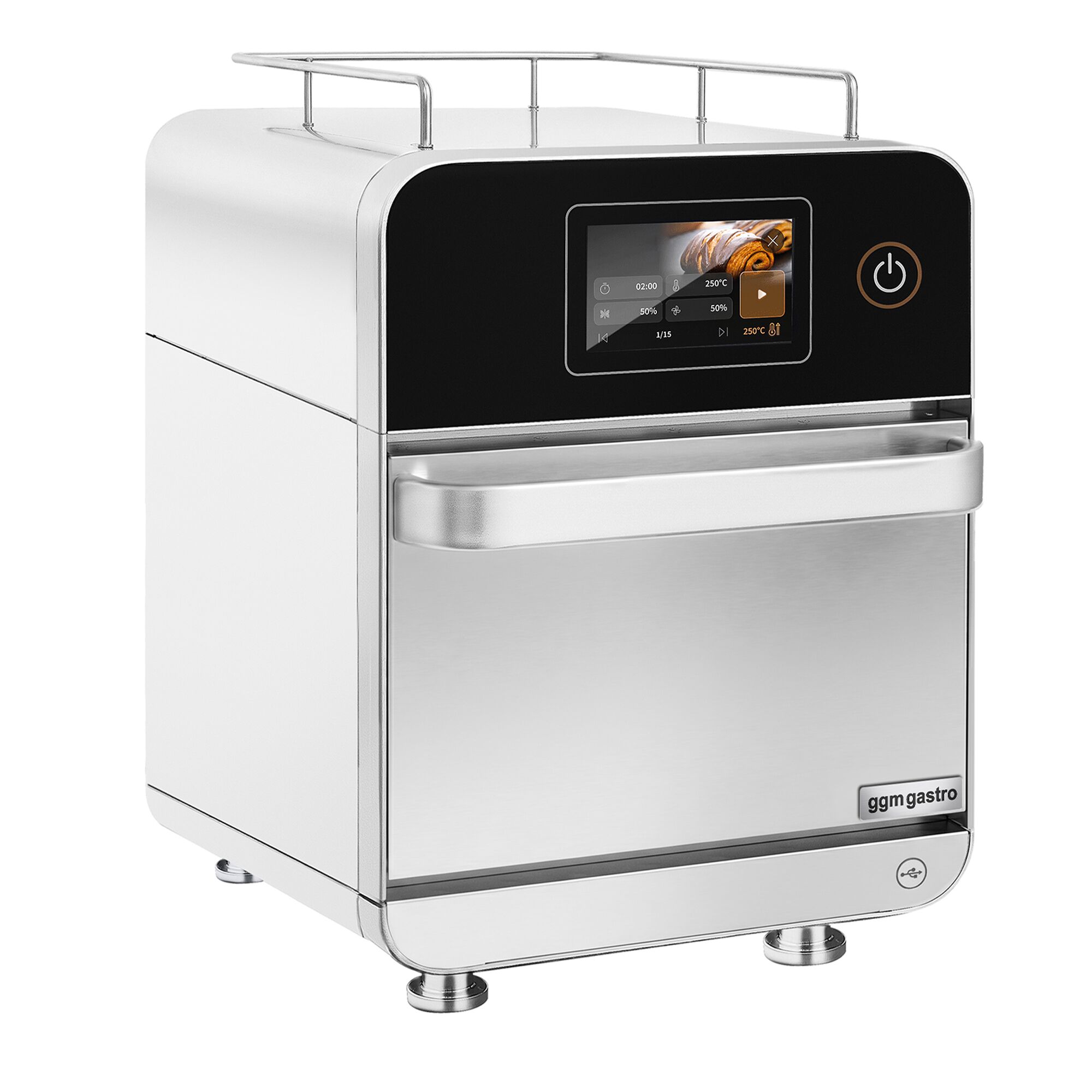 Speedofen - 3,5 kW - Silber - mit Heißluft & Mikrowellenfunktion - 18 Liter - 7-Zoll-Touchscreen