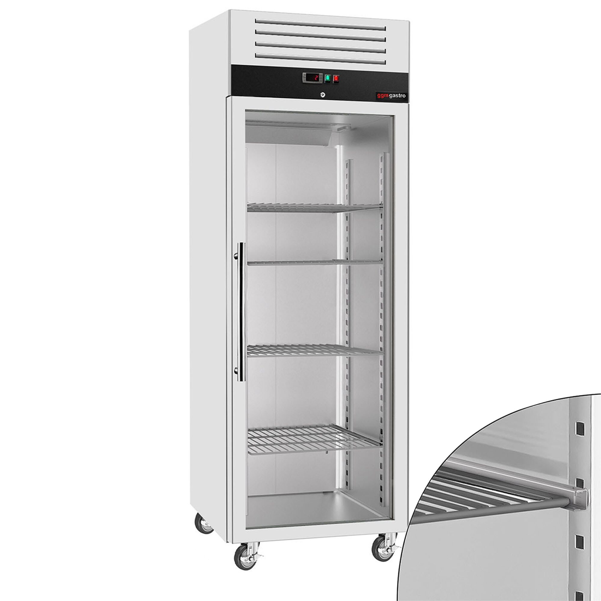 Armoire réfrigérée positive en acier inoxydable ECO – GN 2/1 – 700 litres – avec 1 porte vitrée