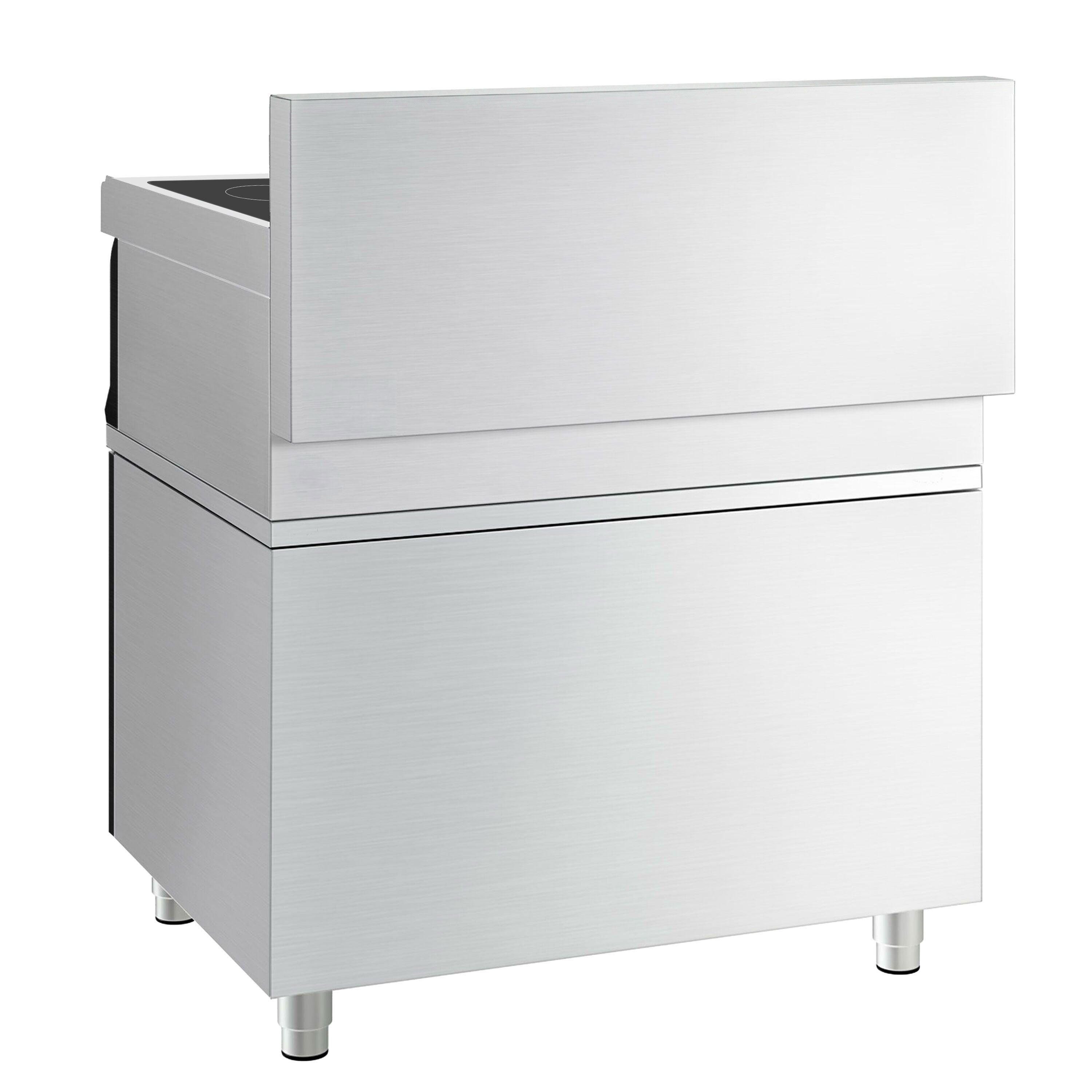 Cuisinière à induction - 14 kW - 4 plaques de cuisson - incl. meuble bas avec 2 portes