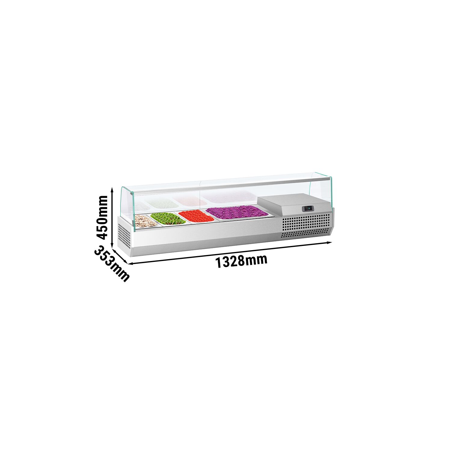 Vitrine Réfrigérée à Ingrédients PREMIUM PLUS - 1328x353mm - 5x GN 1/4