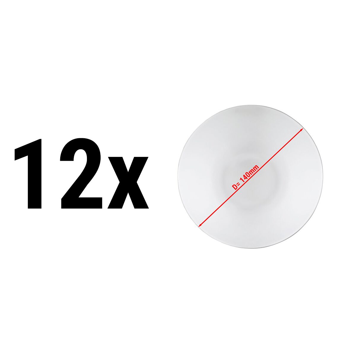 (12 pcs) Coupe à dessert - Porcelaine - carré - 130x130mm - Profondeur : 58mm - Blanc