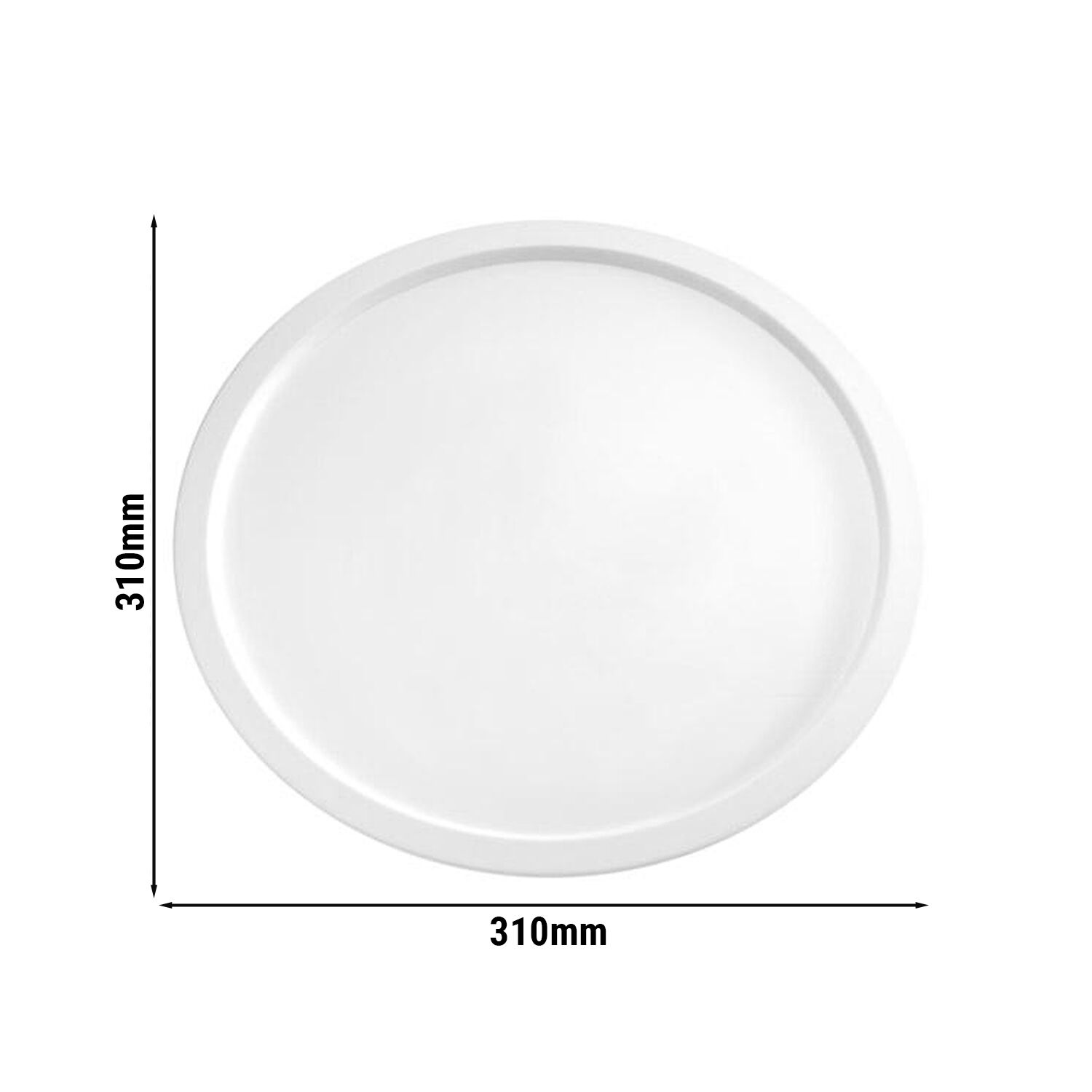 Plateau de présentation PREMIUM - PURE - Mélamine - Ø310mm - Hauteur:30mm - Blanc - empilable, compatible lave-vaisselle