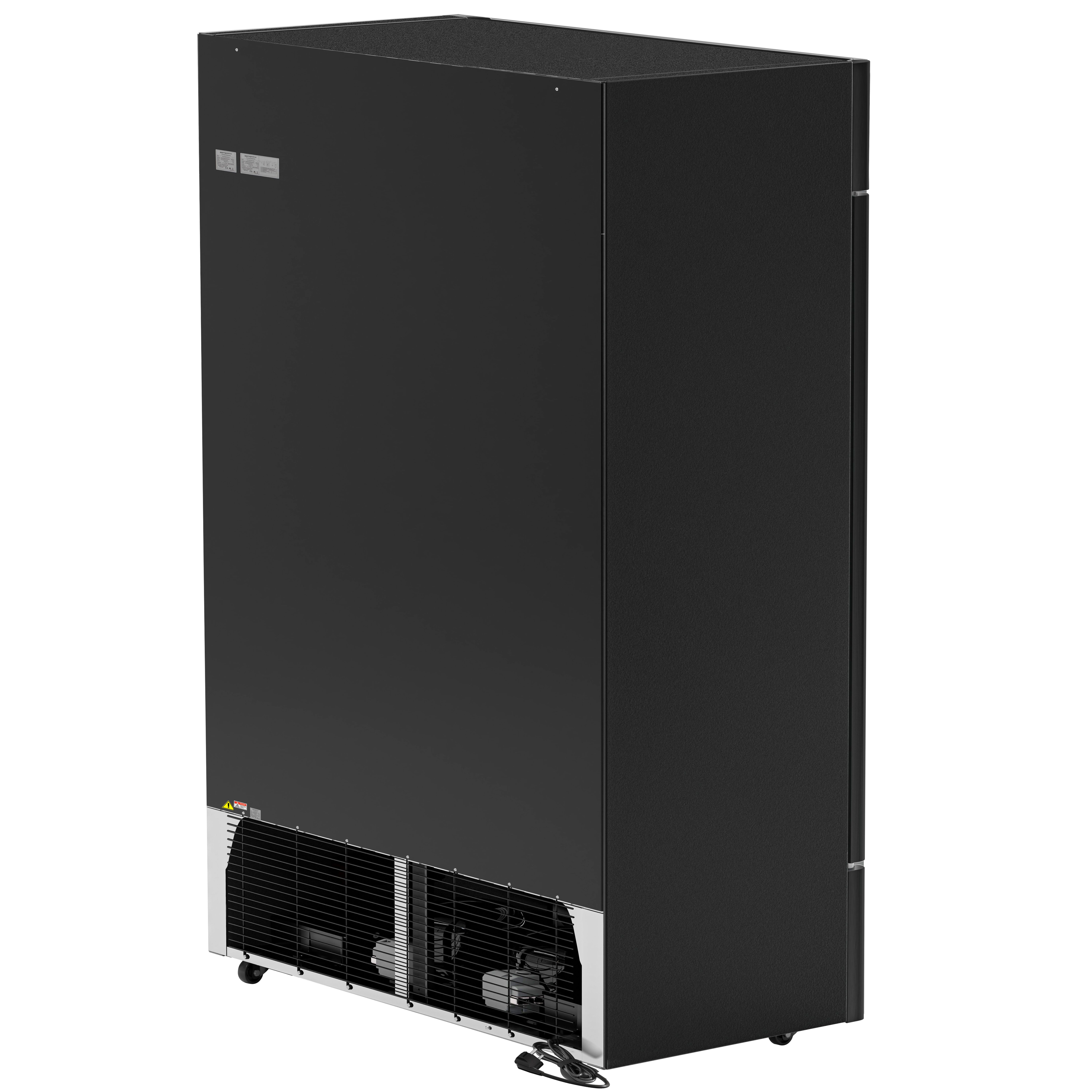 Vitrine réfrigérée à boissons - 1200mm - 1048 L - porte vitrée sans cadre - 2 portes vitrées - avec caisson lumineux - éclairage LED - thermostat numérique - Noir - +1 à +10 °C