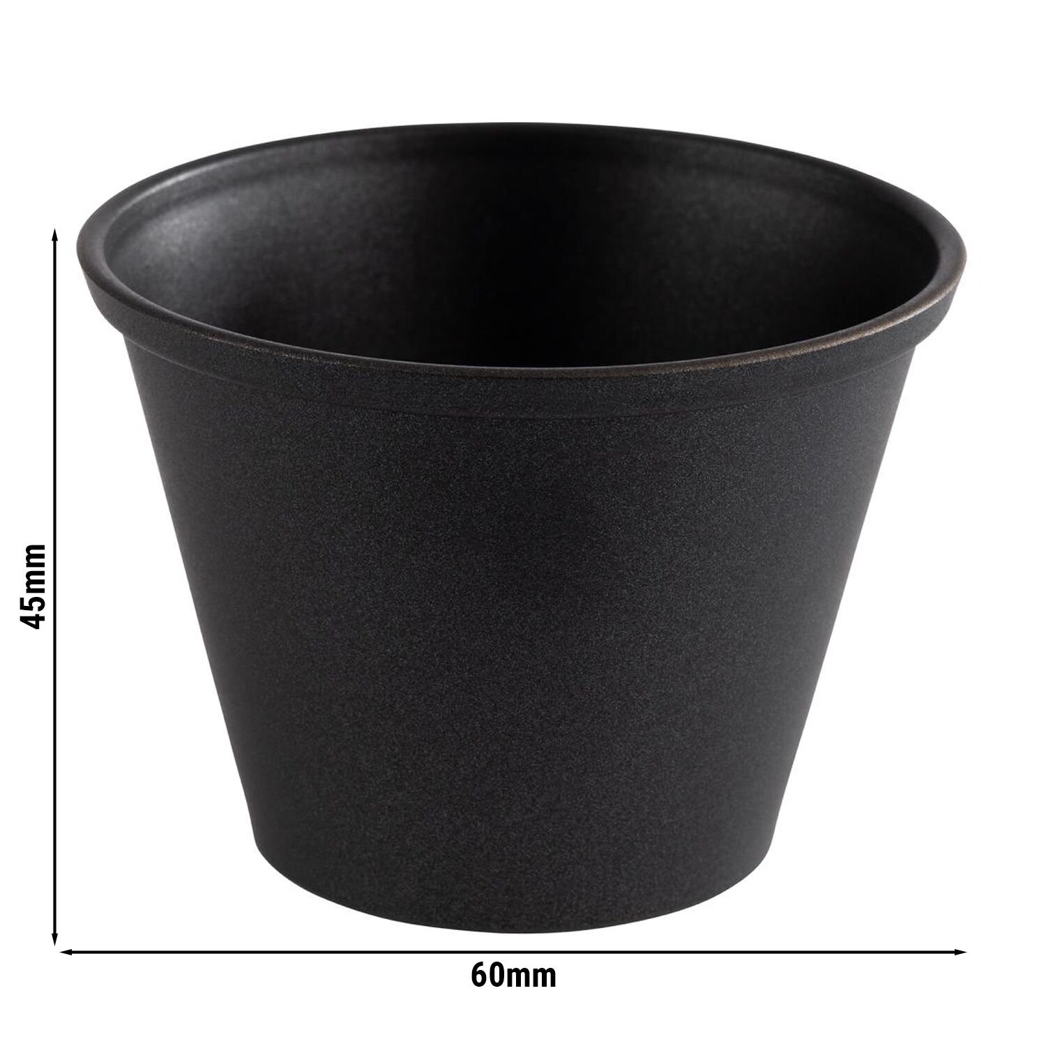 (6 pièces) Coupelles à sauce - lot de 6 - inox - 60 ml - Ø 60 mm - Noir