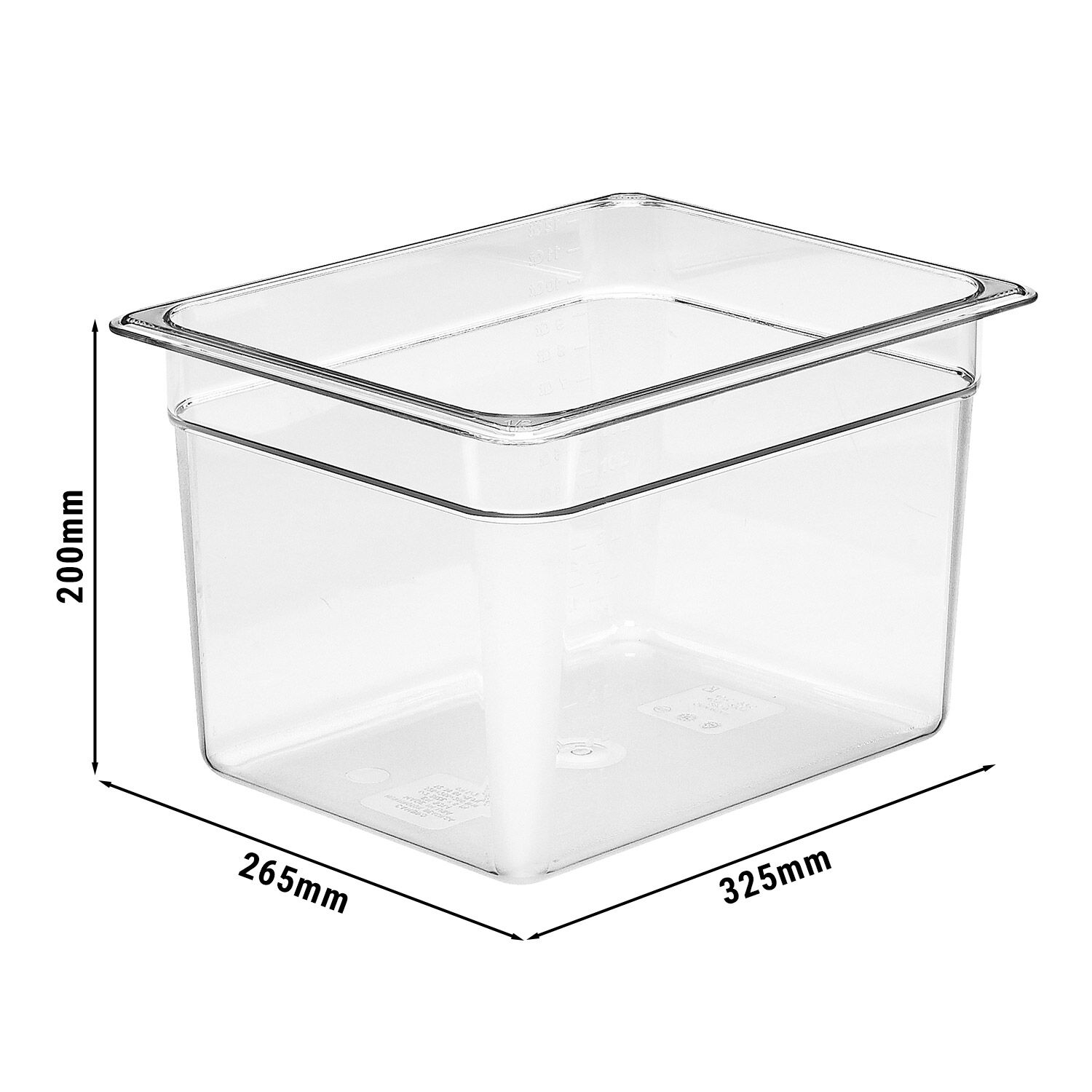 (6 pièces) CAMBRO | Camview® - Bac GN 1/2 en copolymère - Transparent - Hauteur : 200 mm - Sans BPA