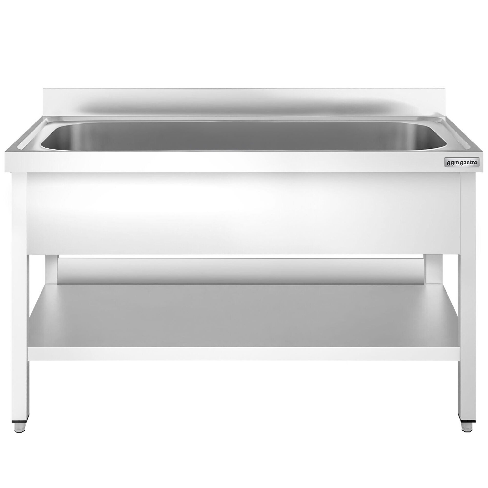 Plonge à marmites en inox PREMIUM - 1600x600mm - avec étagère basse & 1 bac