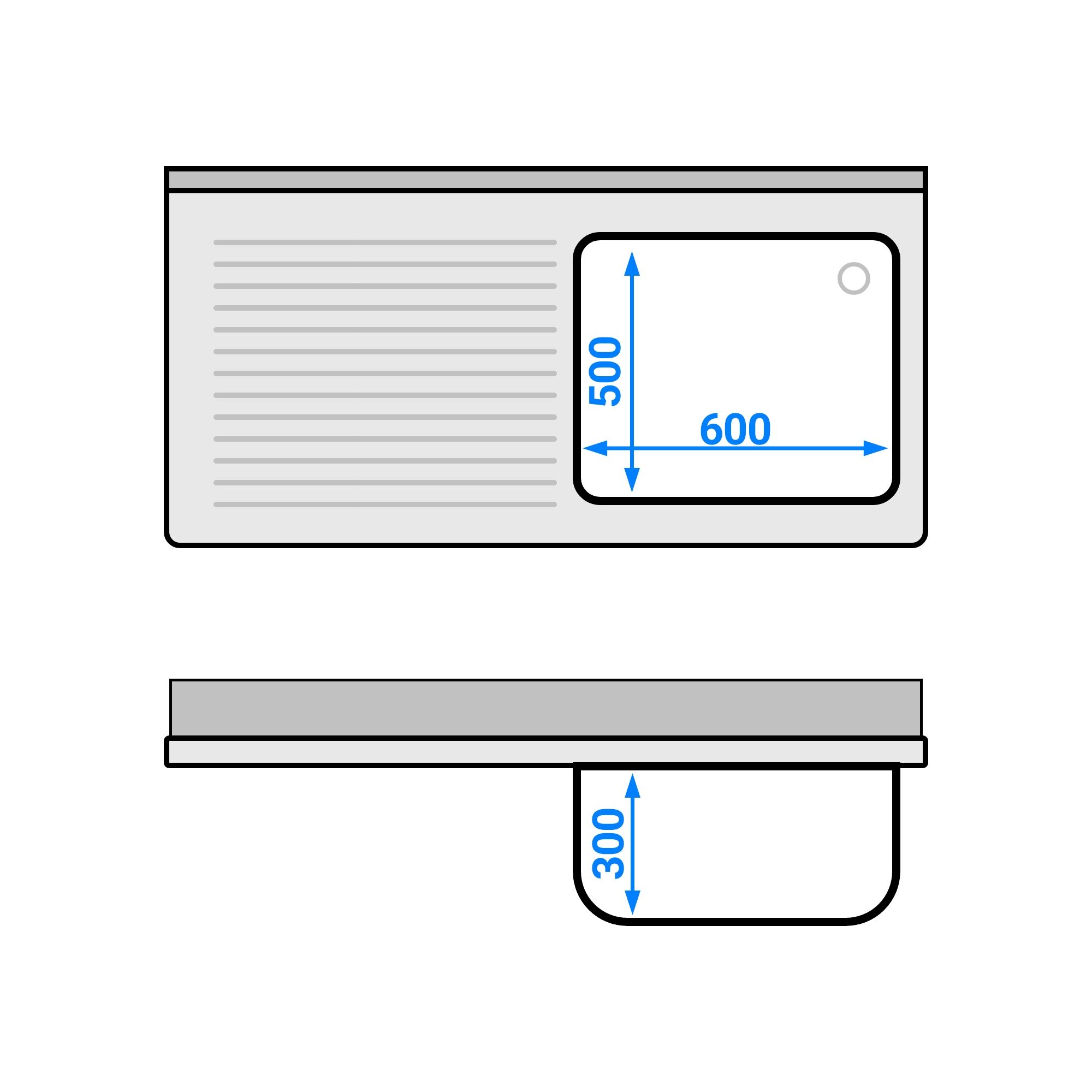Meuble plonge PREMIUM - 1400x700mm - avec 1 bac à droite