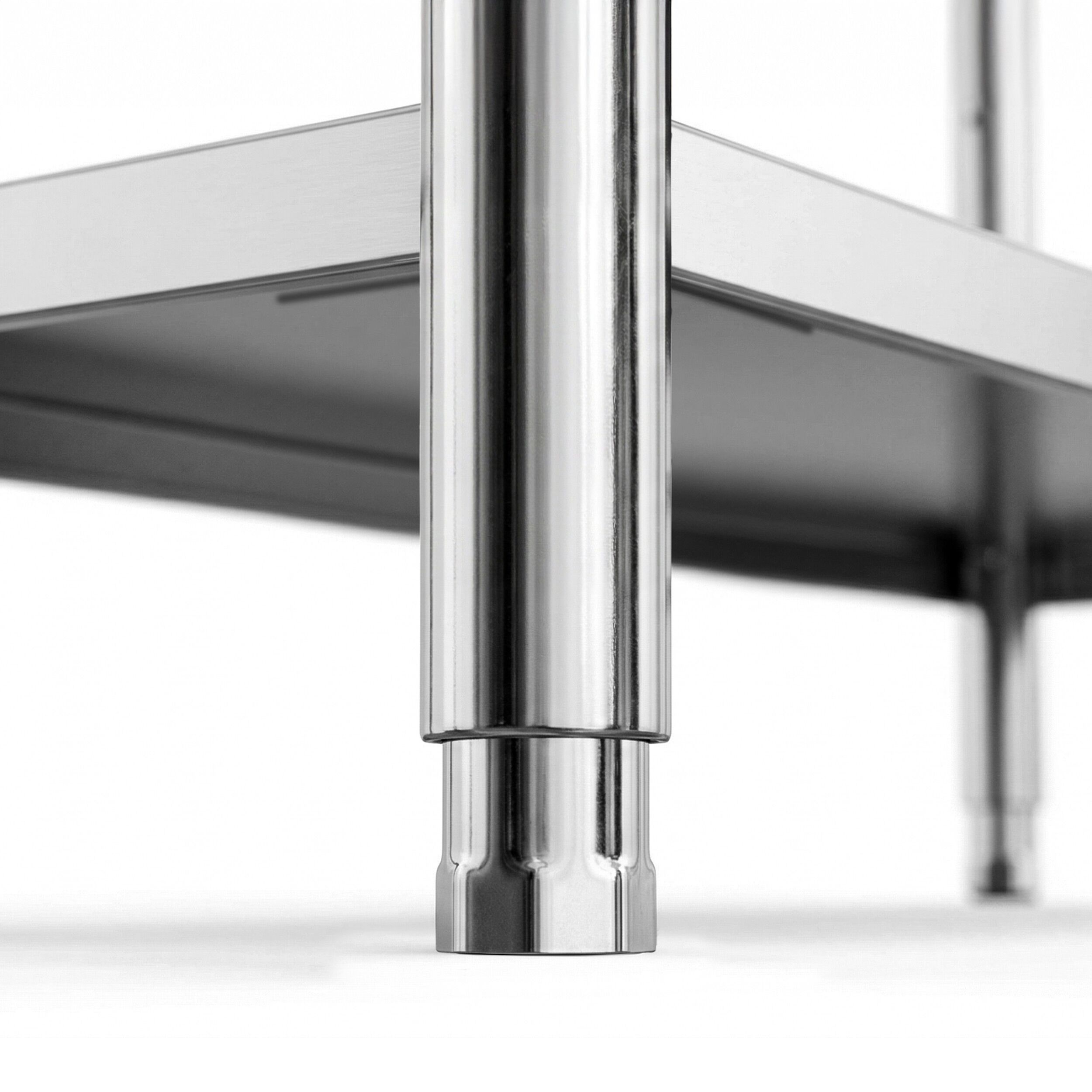 Rostfri hyllställning PREMIUM - 2000x500 mm - Djup: 500 mm - 4 hyllplan (justerbara) - Lastkapacitet: 320 kg