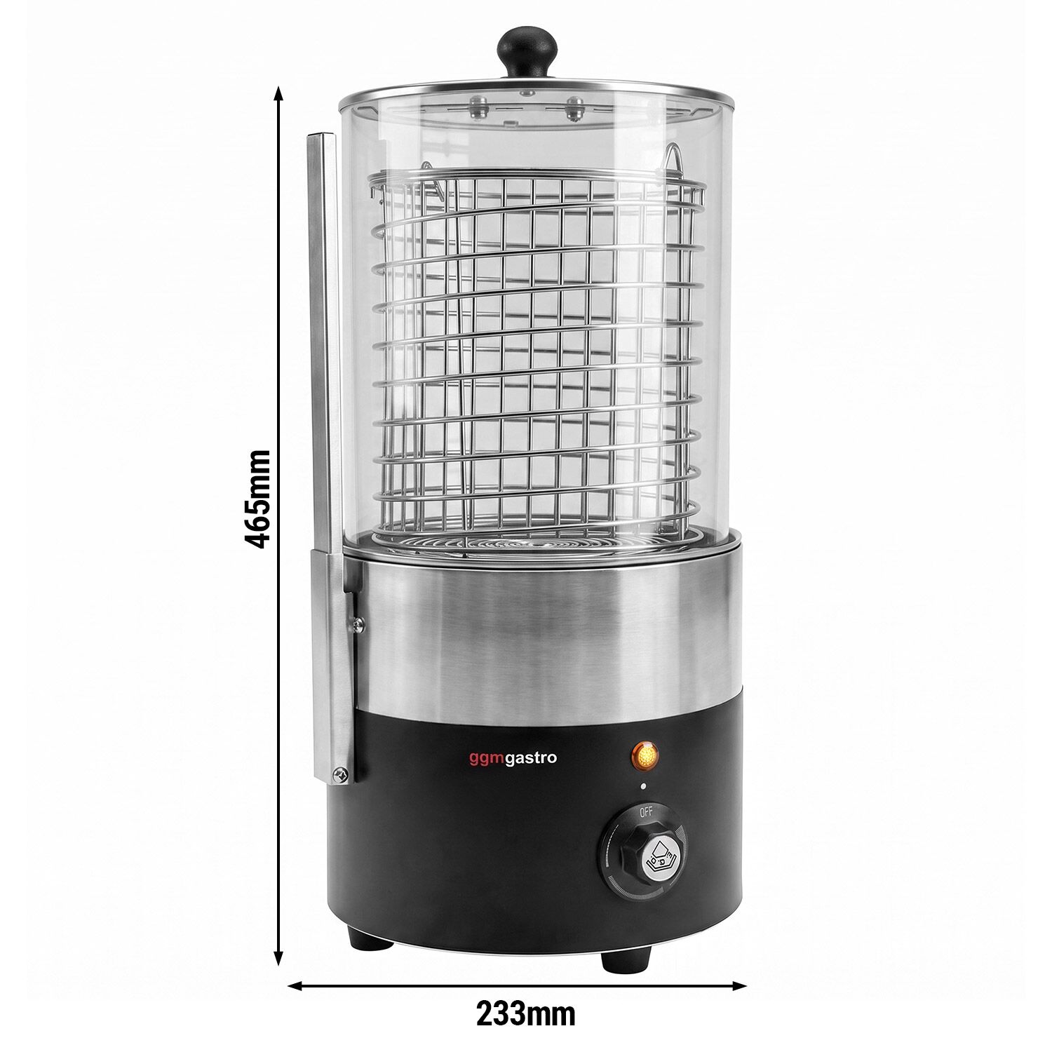 Commercial Hot Dog Steamer & Bun Warmer – 355 W – 3 Temperature Levels