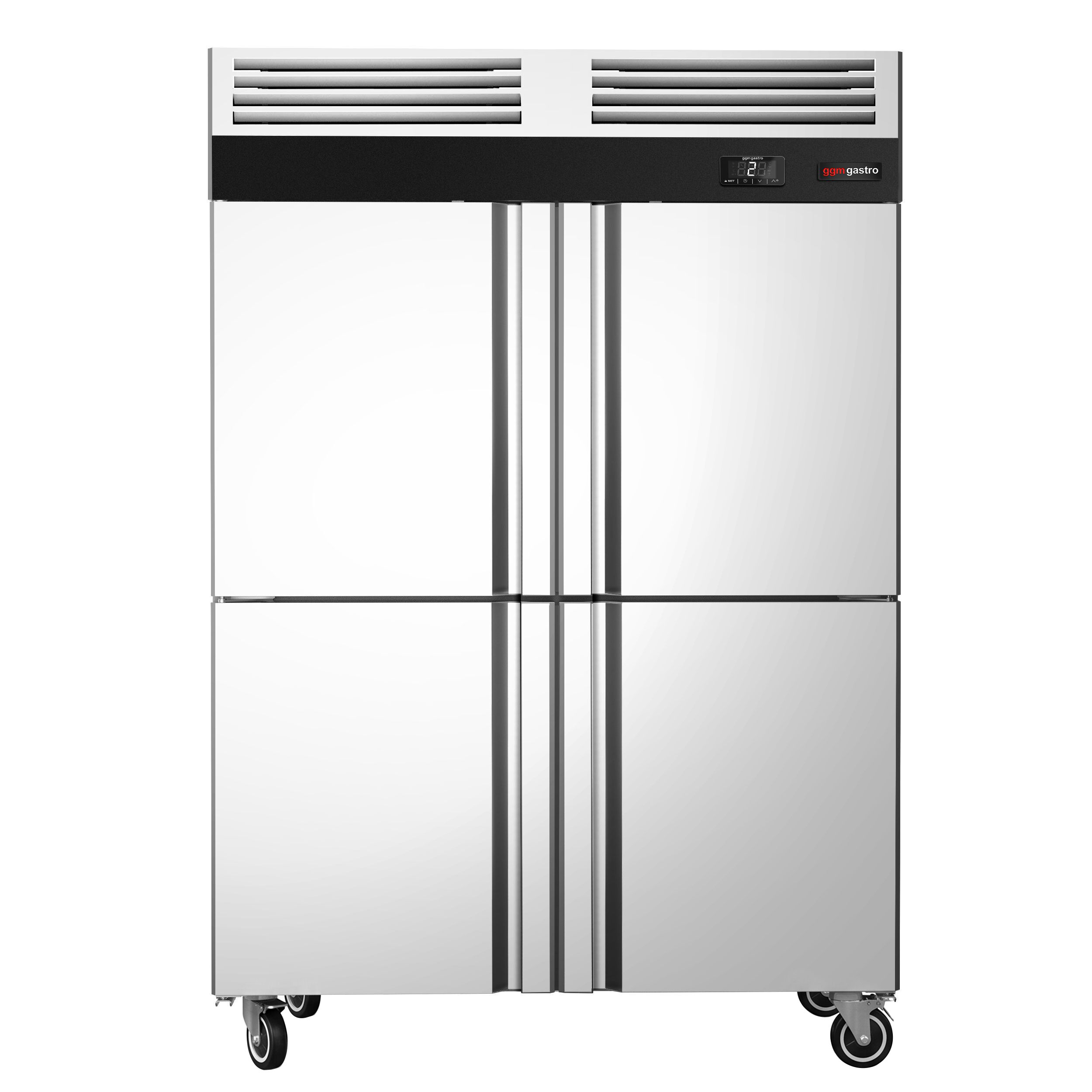 Commercial Upright Fridge – Stainless Steel ECO – GN 1/1 – 1700 Litres – with 4 Half Doors