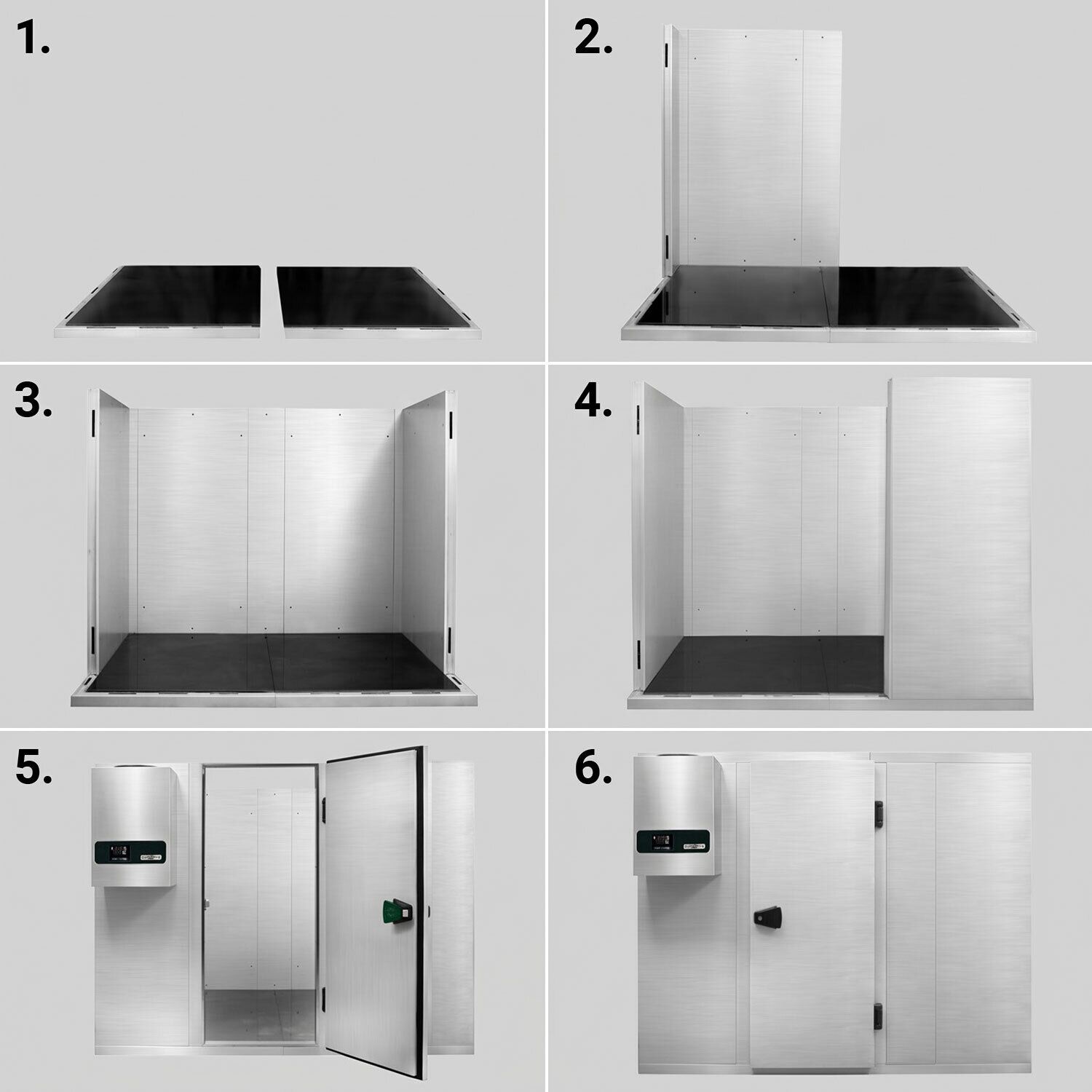 Chambre froide en inox - 2100 x 1500 mm - 4,8 m³ - groupe frigorifique inclus