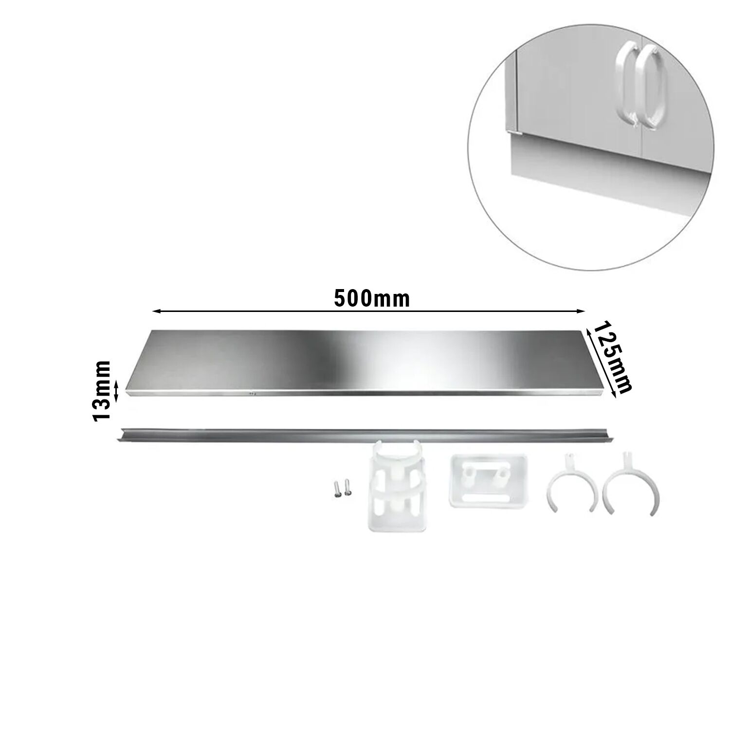 Socle en inox – longueur : 500 mm