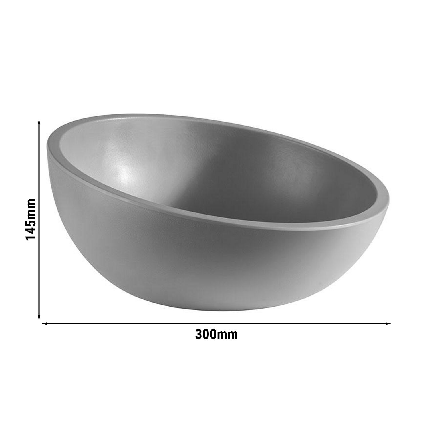 (6 pcs) Coupe - ELEMENT LOOK - Mélamine - 2,3L - carré - 300x300mm - Profondeur : 145mm - lot de 6 - Gris