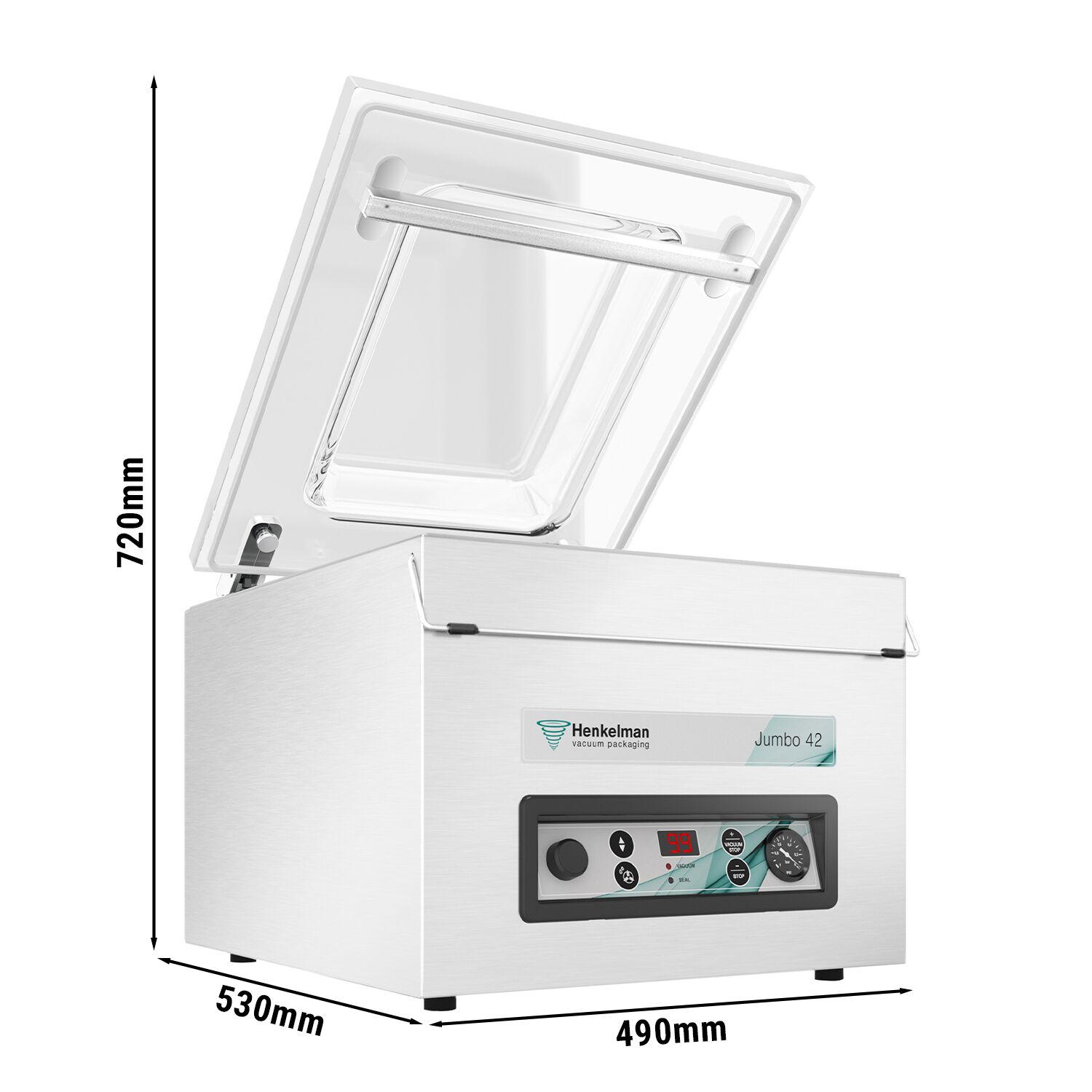 HENKELMAN | Jumbo 42 – Machine sous vide à cloche – 16 m³/h – 600 watts – numérique