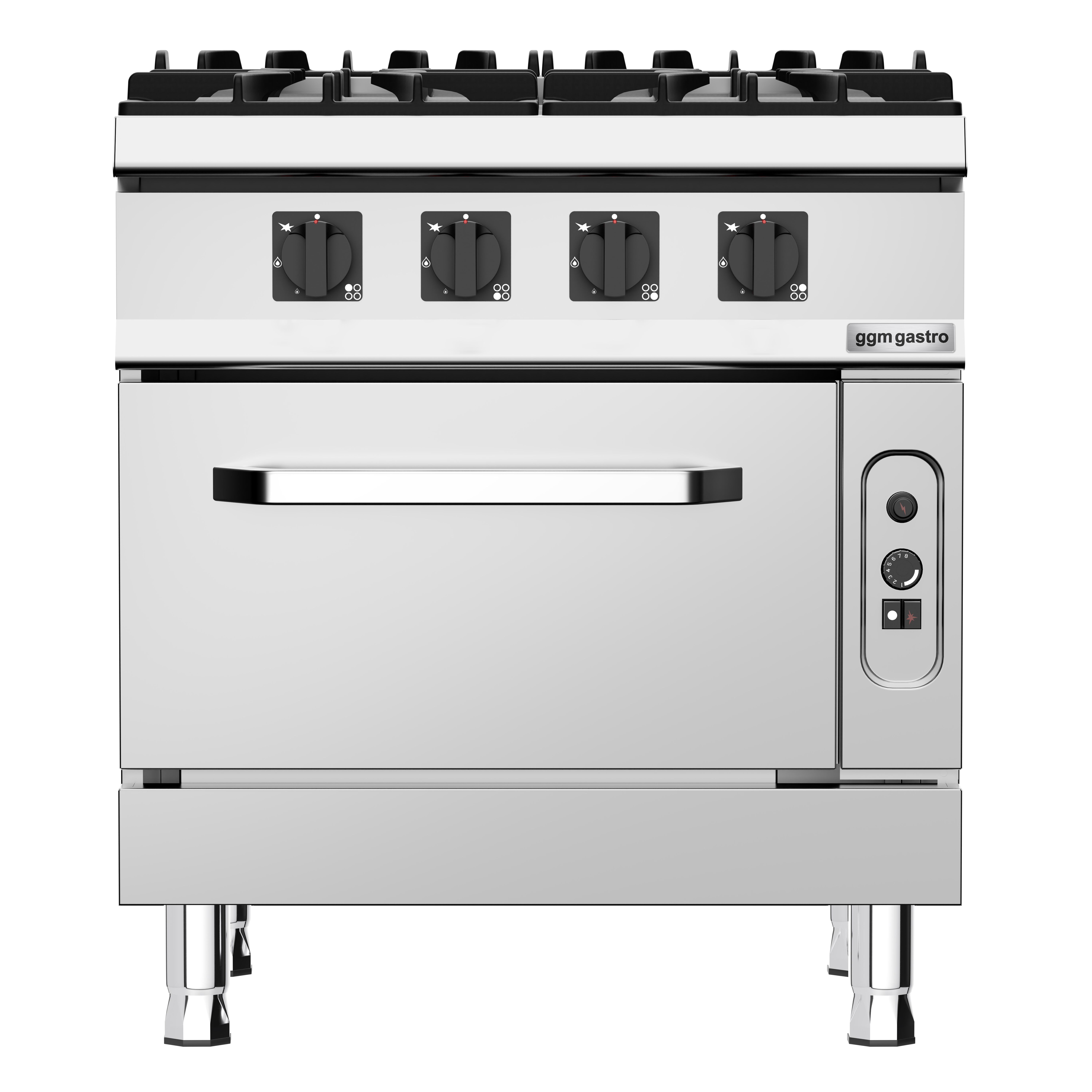 Fourneau à gaz – 32 kW – 4 brûleurs – avec four à gaz statique – 6 kW