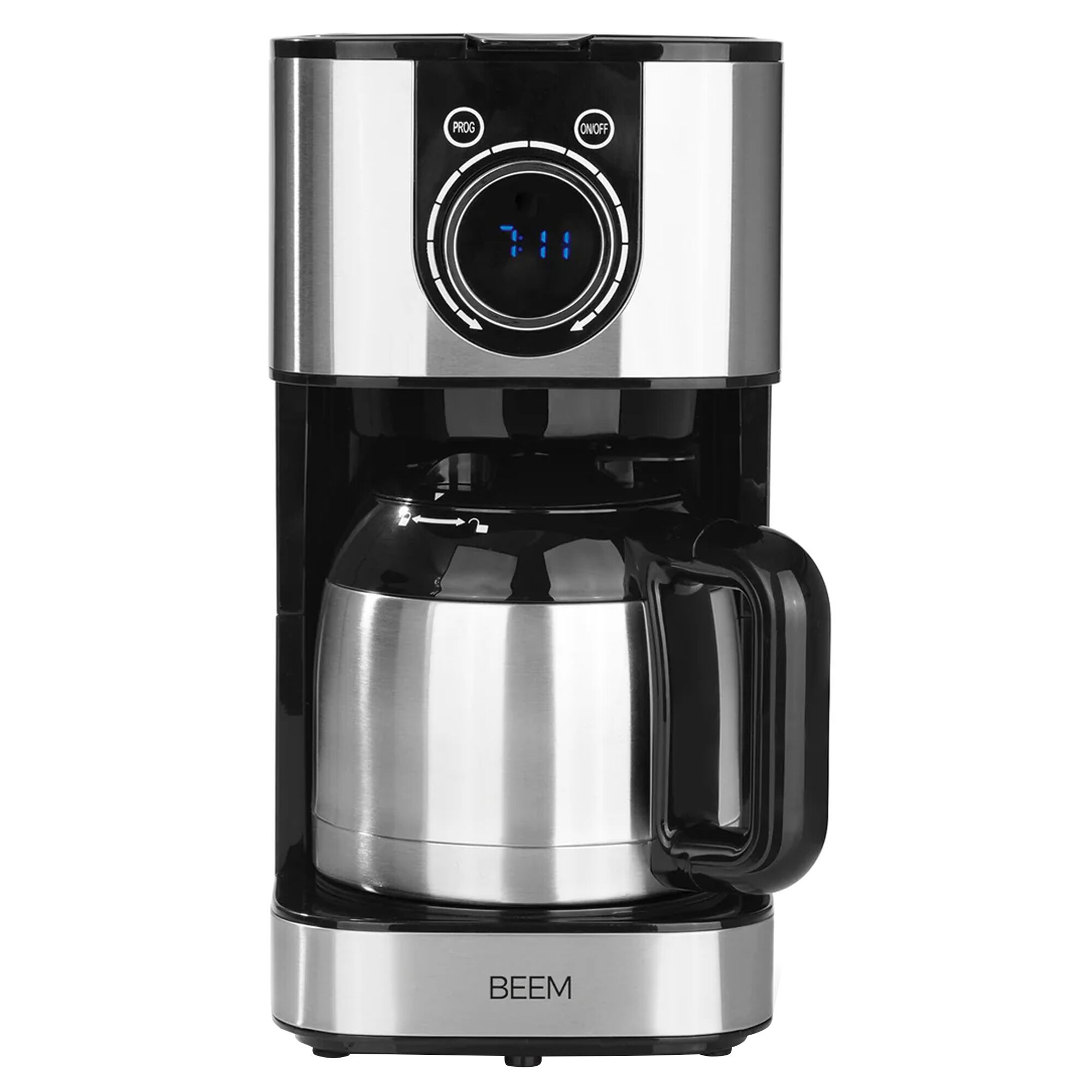 BEEM | Manual Fill Filter Coffee Machine, Thermal Carafe – 1 Litre - 24h Timer - Stainless Steel