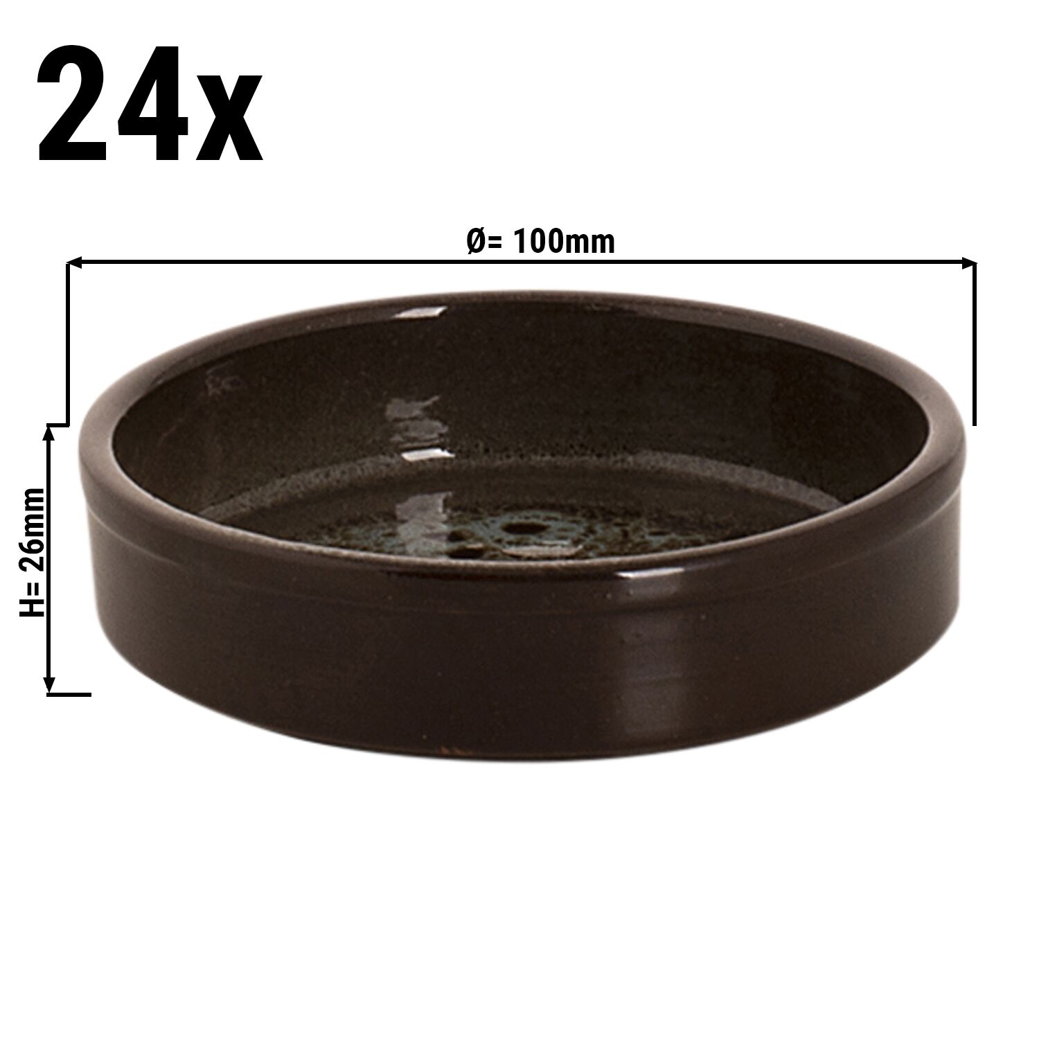 (24 Stück) TURKEY - Ofenform - Ø 100mm - Braun / blau