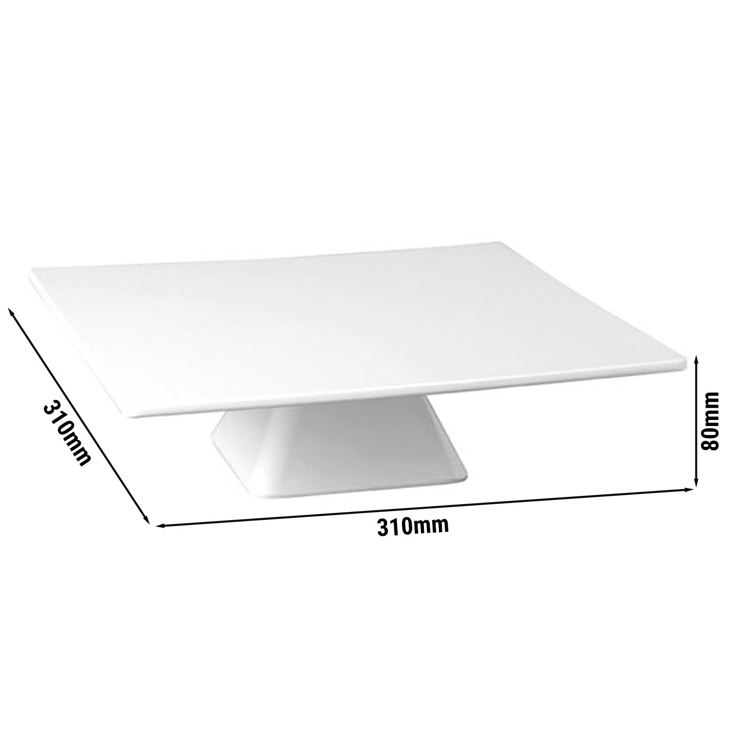 Plateau de présentation CASUAL - Mélamine - 310x310x80mm - Blanc - rectangulaire