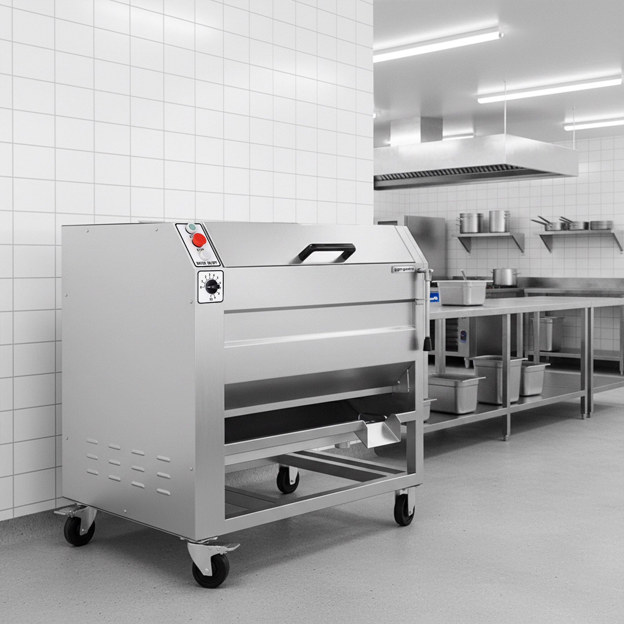 Éplucheuse à légumes professionnelle - 450kg/h - 750W - 230V - 1400rpm
