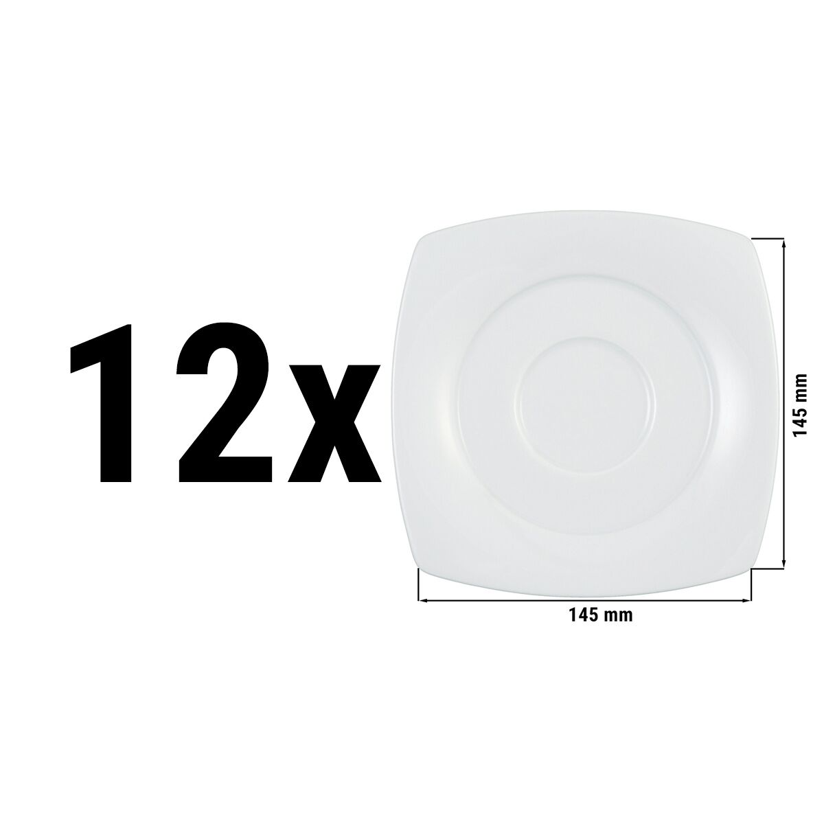 (12 Stück) SELTMANN WEIDEN | Untertasse - eckig - 145mm - Weiß/Uni