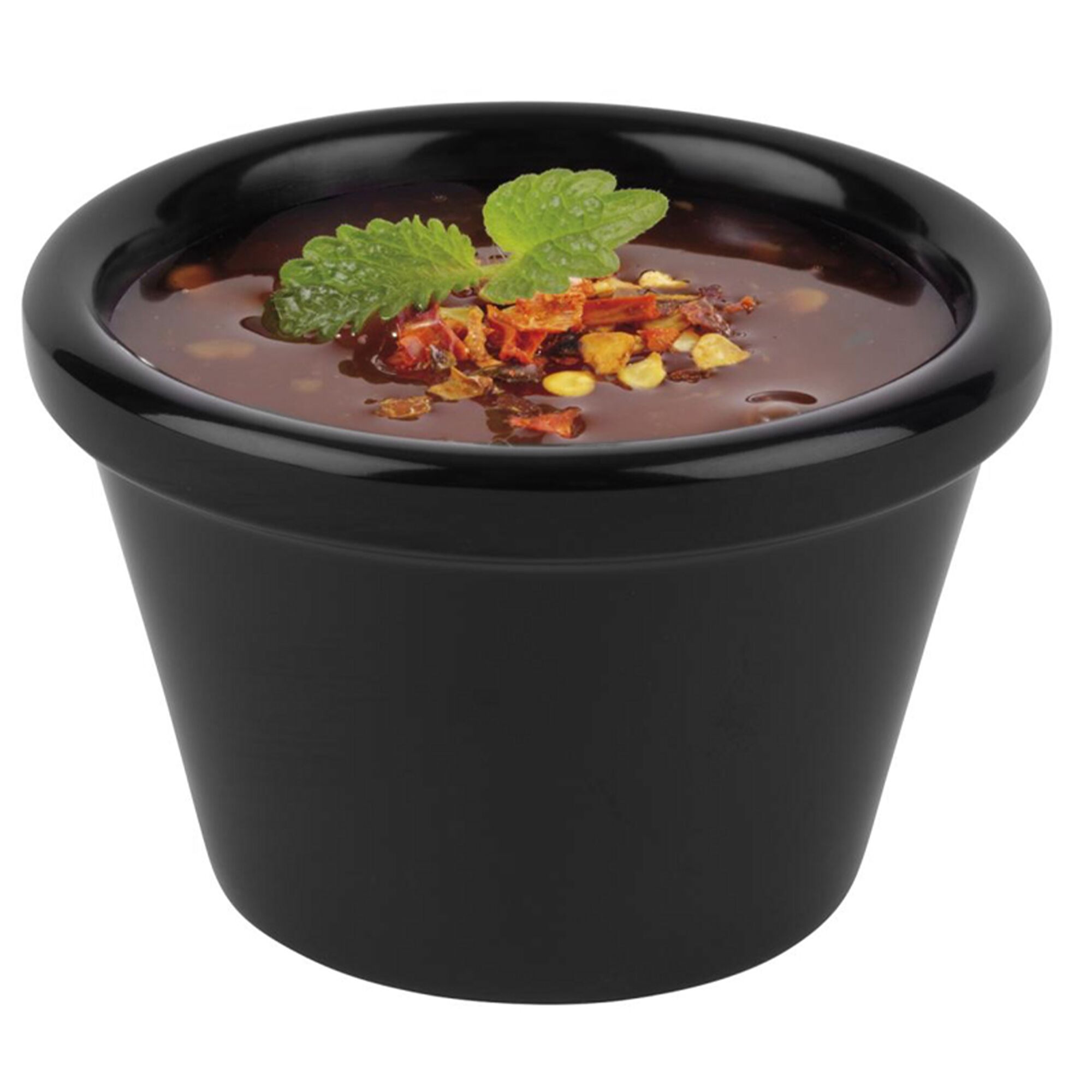 (24 pièces) Coupelles à sauce - CASUAL - Melamine - 50 ml - Ø 60 mm - Noir