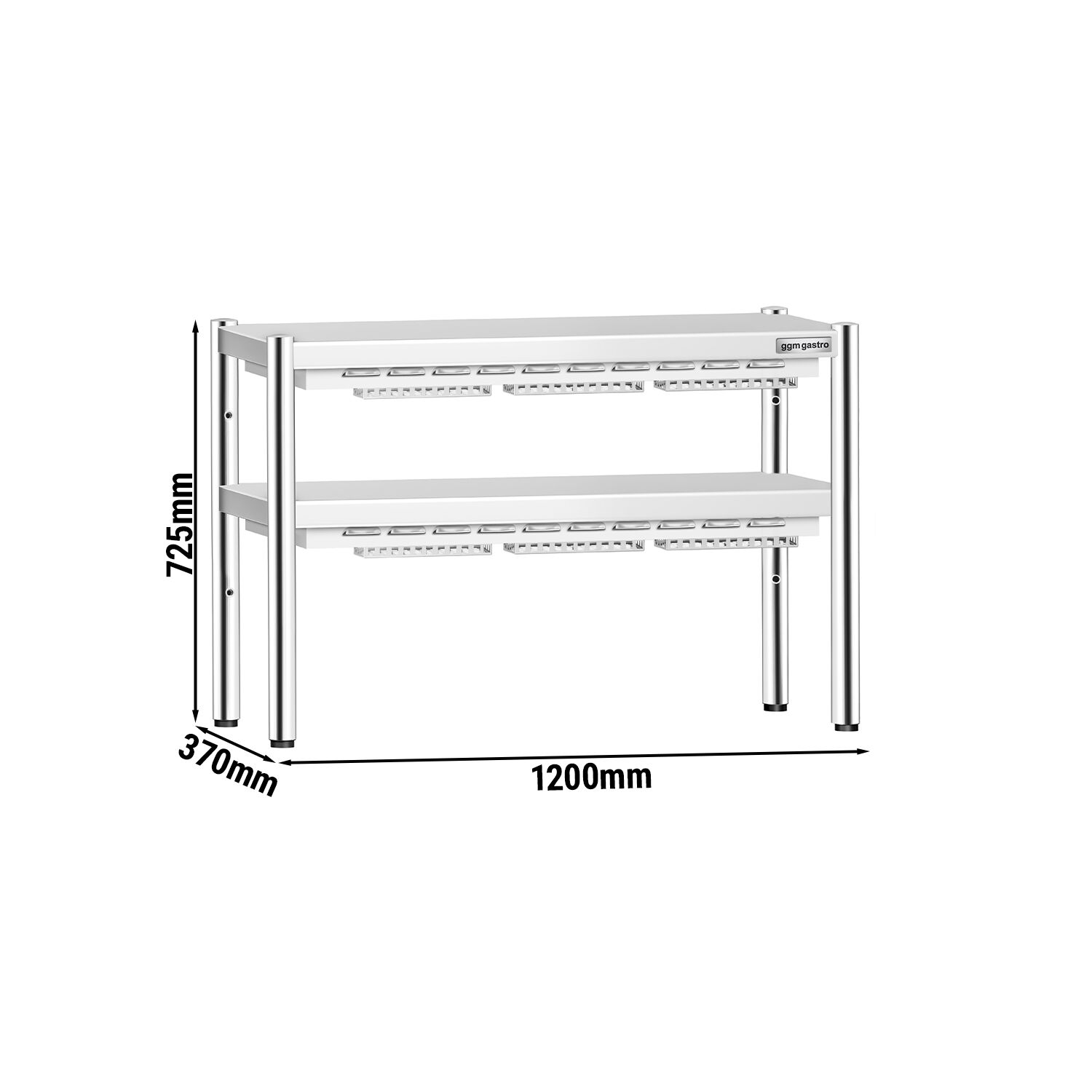 Pont chauffant PREMIUM infrarouge - 1200x370mm - 1,05kW - 2 étages chauffants - réglable en hauteur