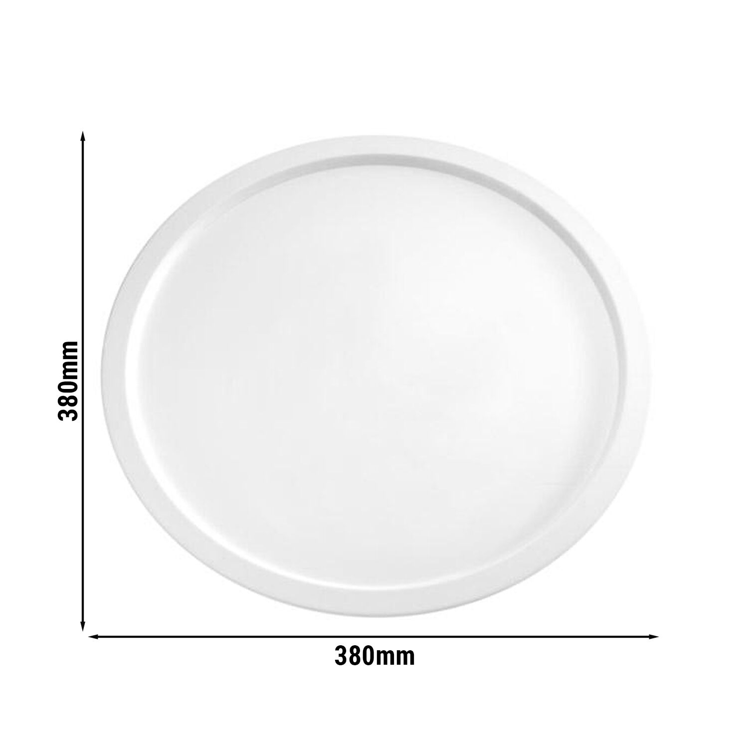 (6 pcs) Plateau de présentation - PURE - Mélamine - Ø380mm - Hauteur:25mm - Blanc - empilable, compatible lave-vaisselle