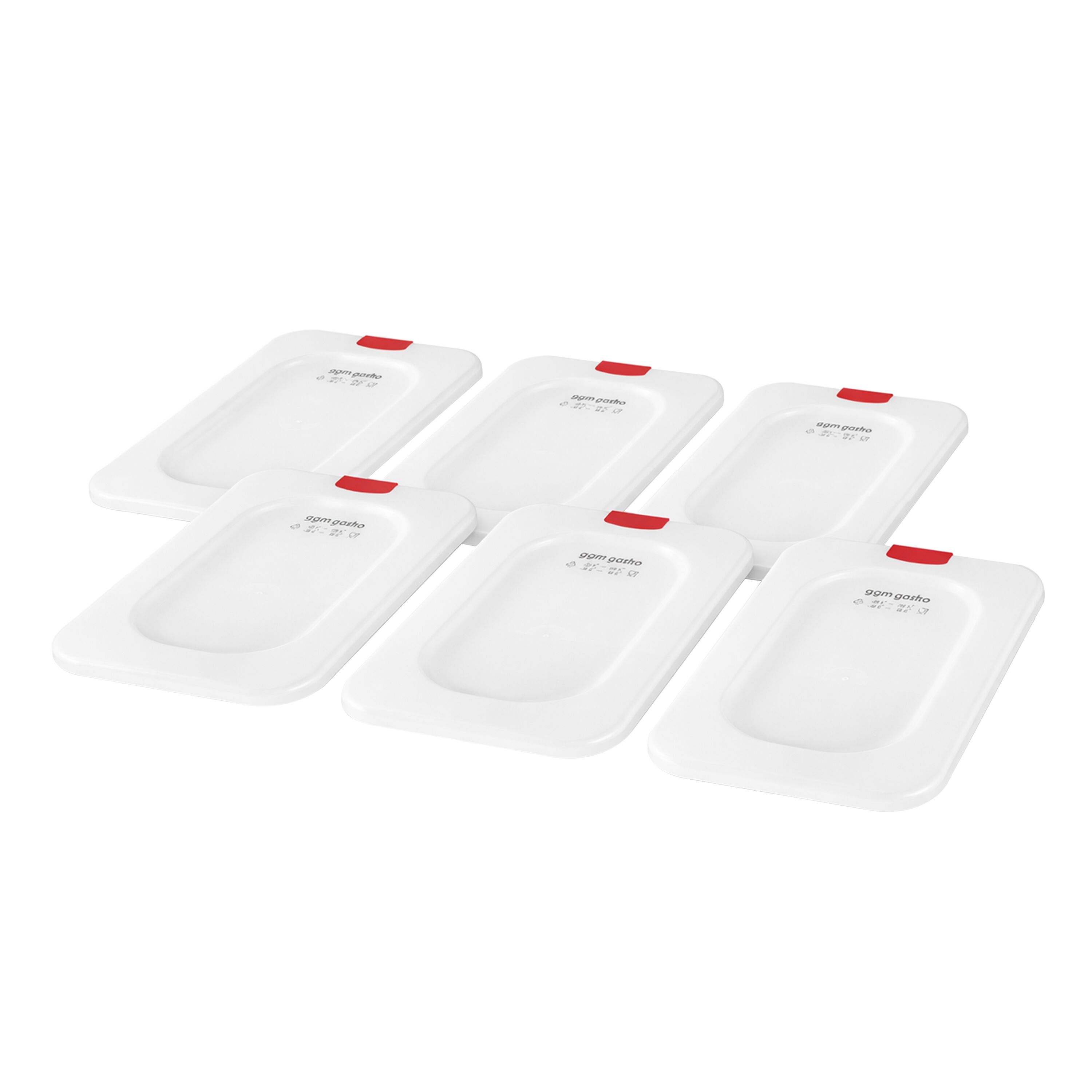 (6 kom) Polipropilenski poklopac za GN 1/6 - Visina: 13 mm - 176x162 mm - mliječni