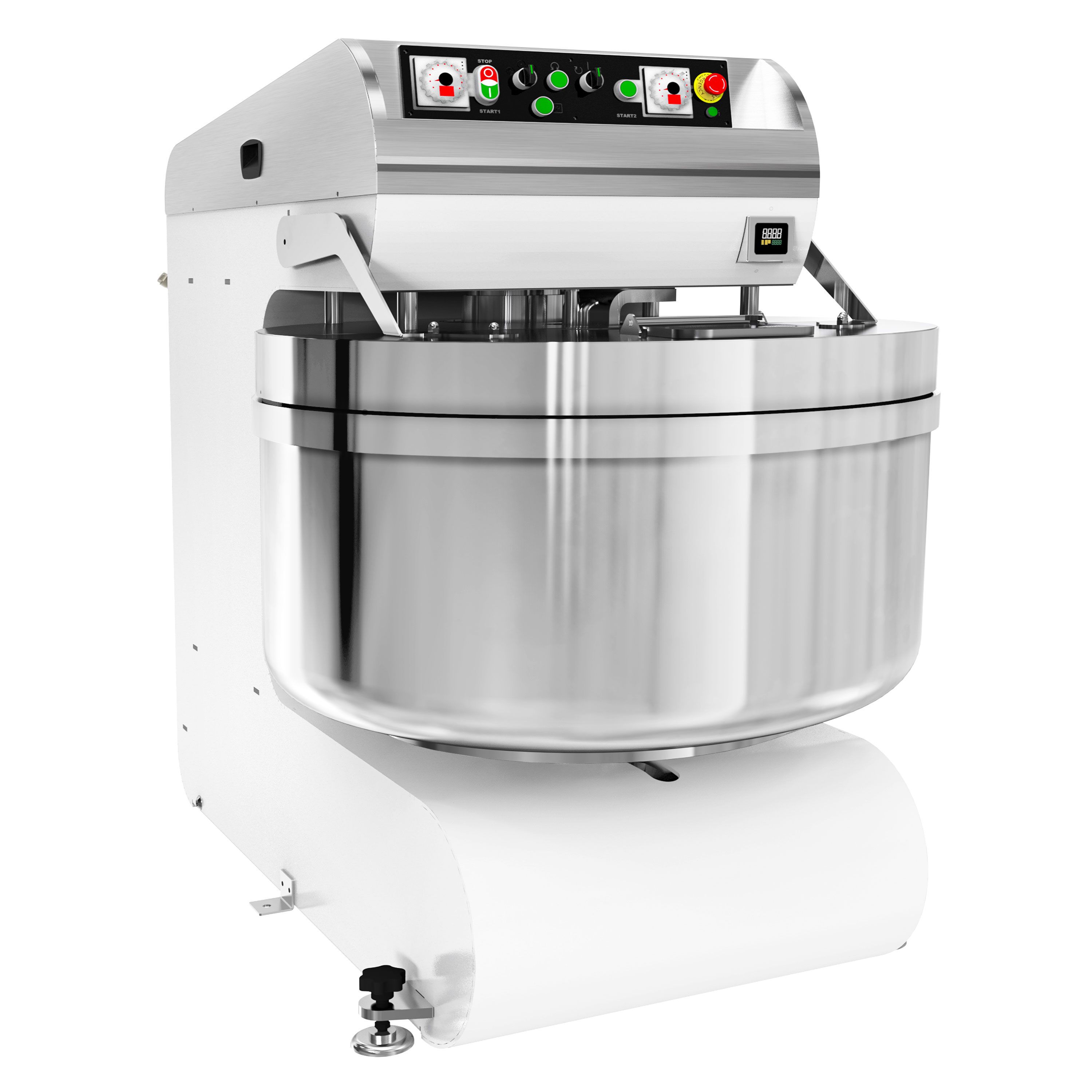 Pétrin à Spirale de Boulangerie - 298 Litres / 200 kg - 2 Vitesses - avec Cuve Fixe - 2 Moteurs