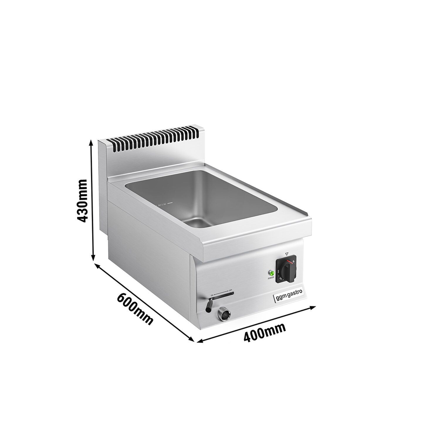 Bain-marie électrique – 1,2 kW – 1 × GN 1/3 & 1 × GN 1/2