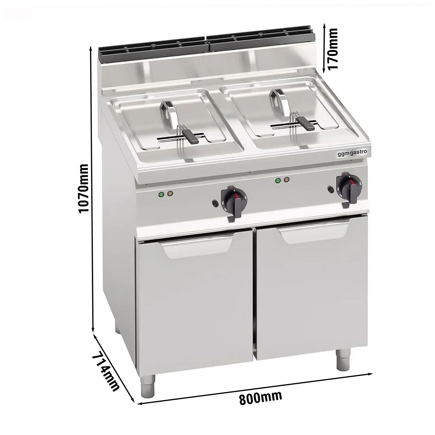 Friteuse électrique double – 18+18 litres – 27 kW