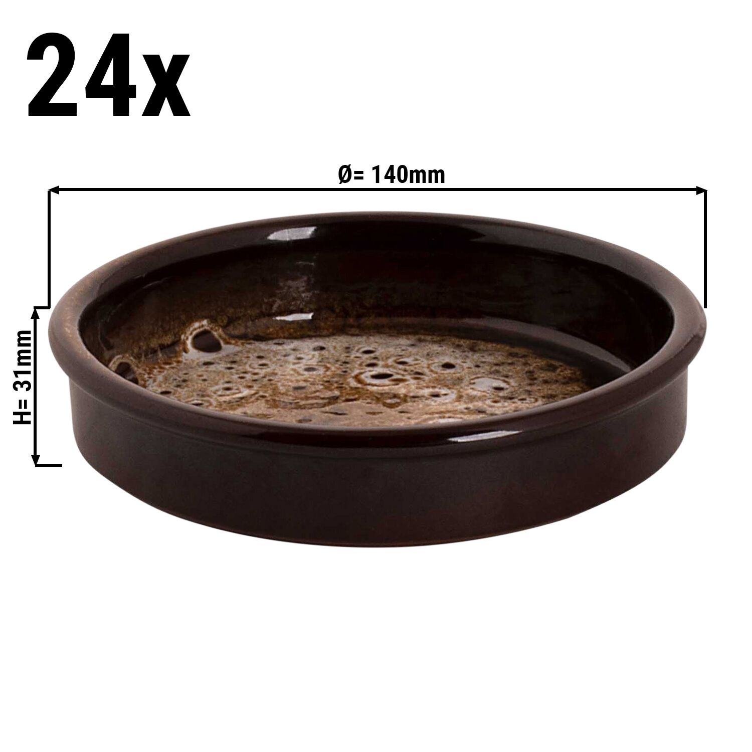 (24 st) SABANA - Ugnsform - Ø 140 mm - Brun / vit