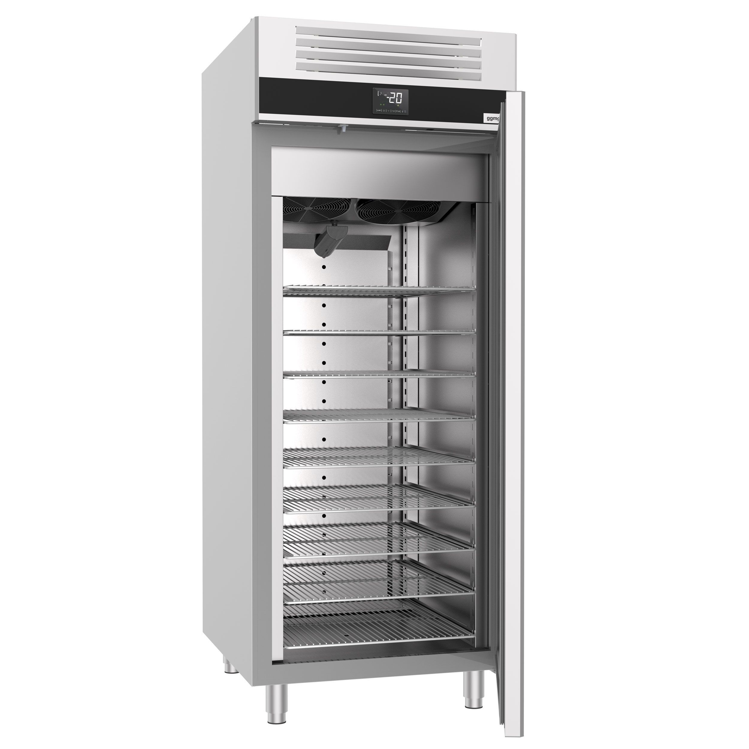 Ice Cream Display Freezer Stainless steel PREMIUM - 650L - with 1 door - For 54x 5L or 36x 7L ice cream containers