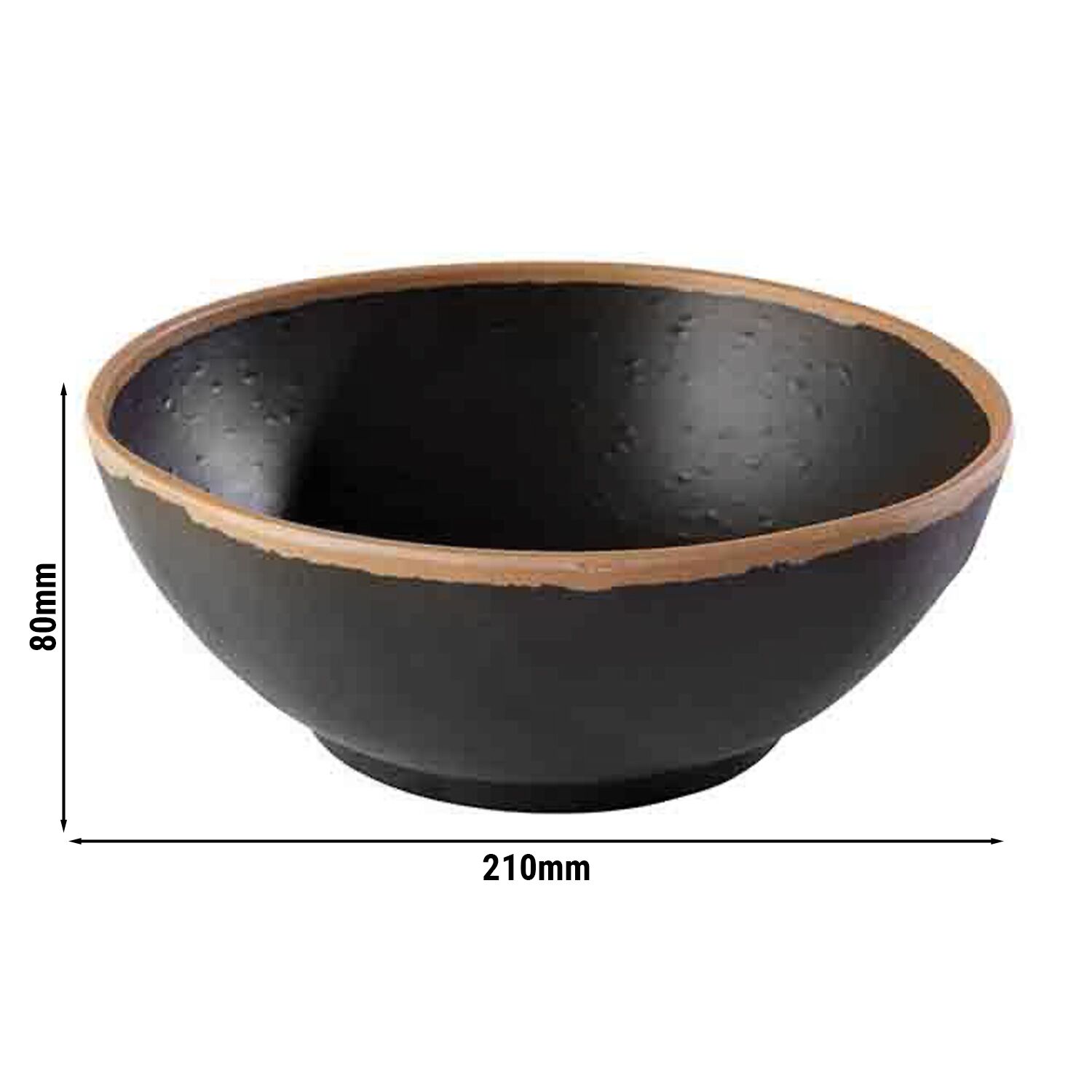 (6 pcs) Coupe - CROCKER - Mélamine - 1,45L - carré - 210x210mm - Profondeur : 80mm - Brown/Terra Cotta