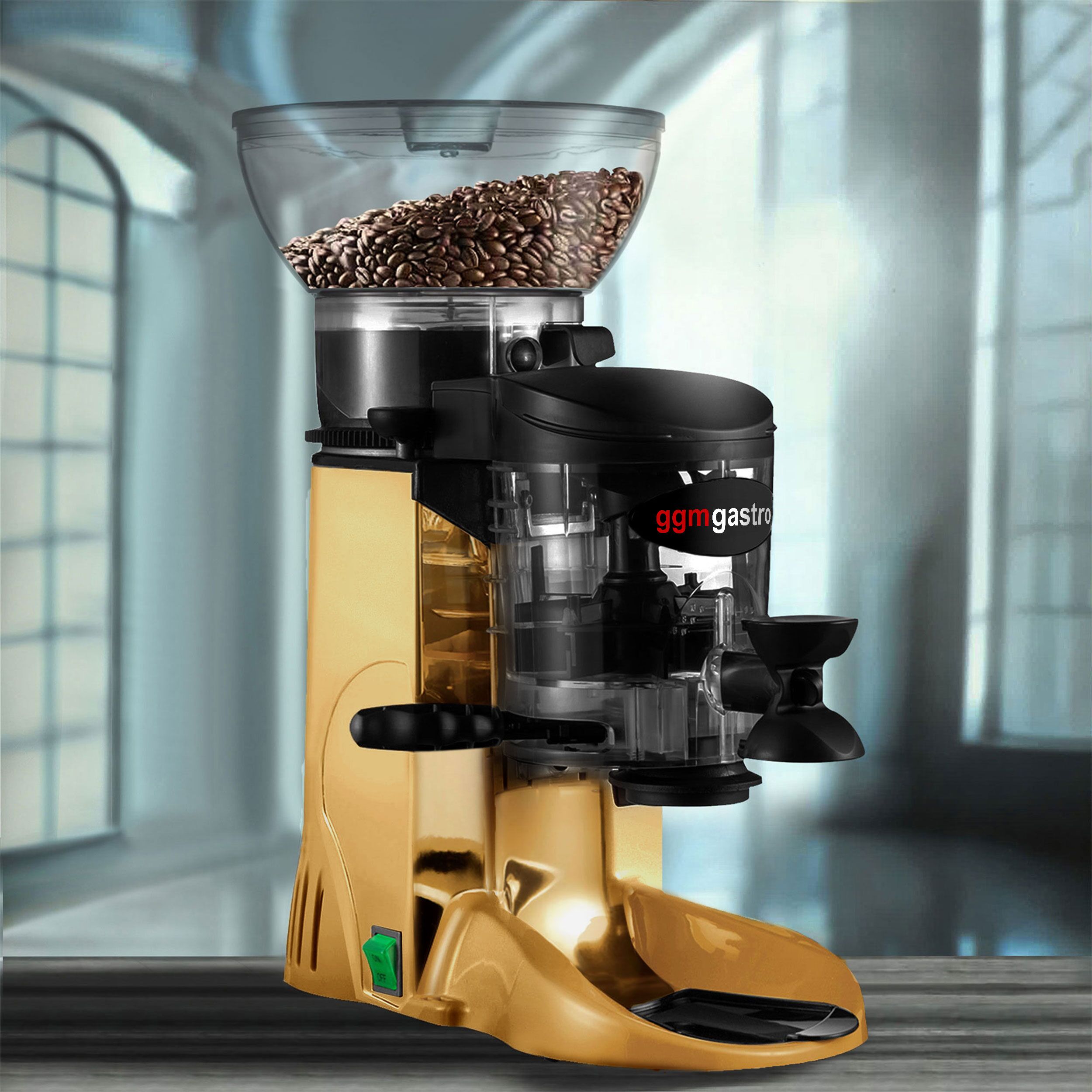 Kaffeemühle - 1kg - 77dB - Mit Dosierer - Gold