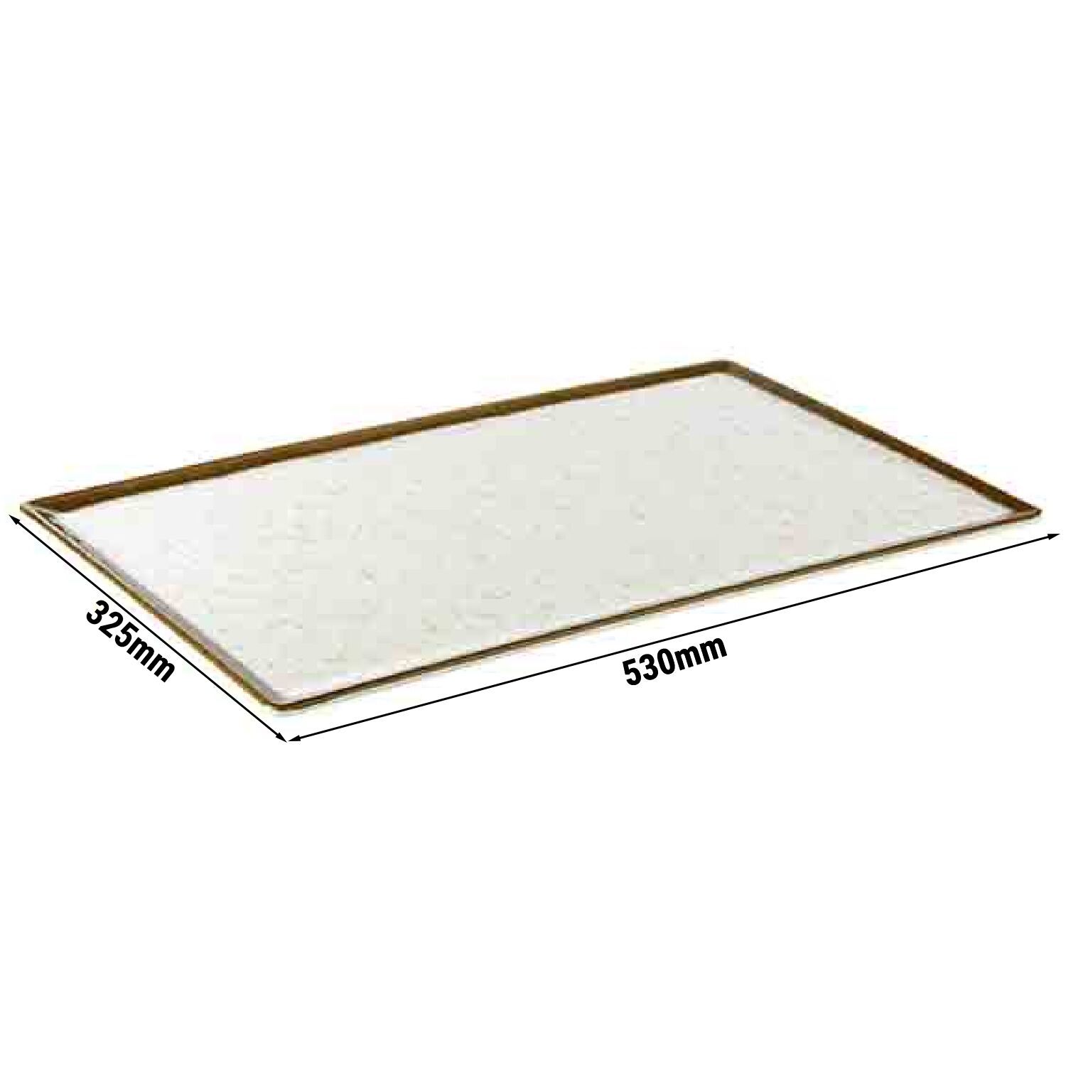 (6 pièces) Plateau GN 1/1 – STONE ART – Mélamine – Hauteur : 15 mm – Blanc/Marron