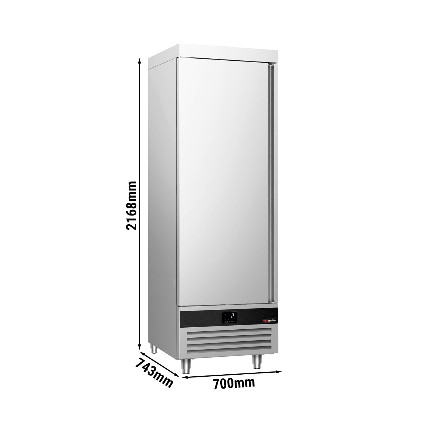 Upright Fridge Stainless steel PREMIUM - 600L - with 1 door
