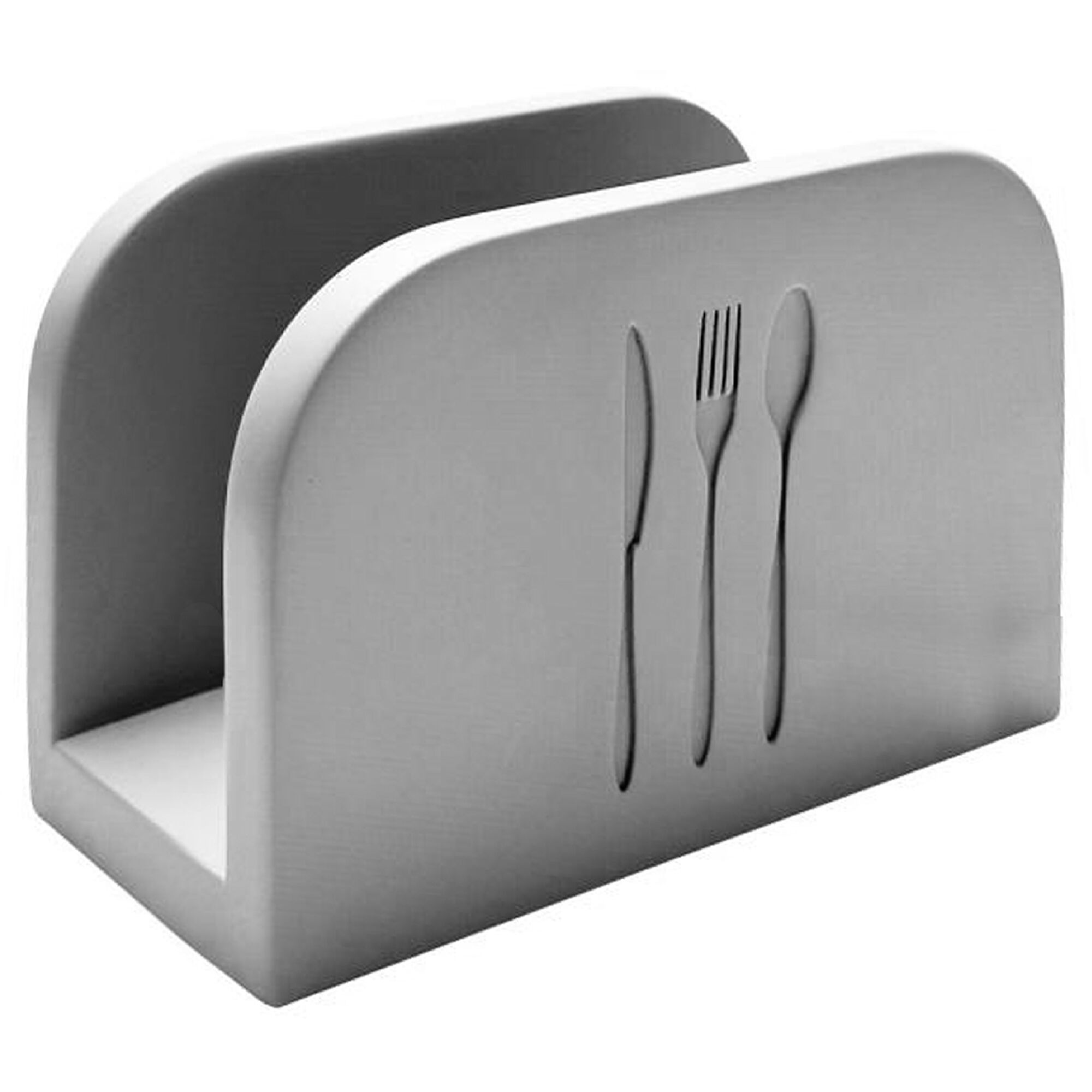 (6 pcs) Porte-serviettes de table - ELEMENT - Béton - pour env. 50 serviettes cocktail - 160x75x100mm - Gris - avec dessous anti-rayures