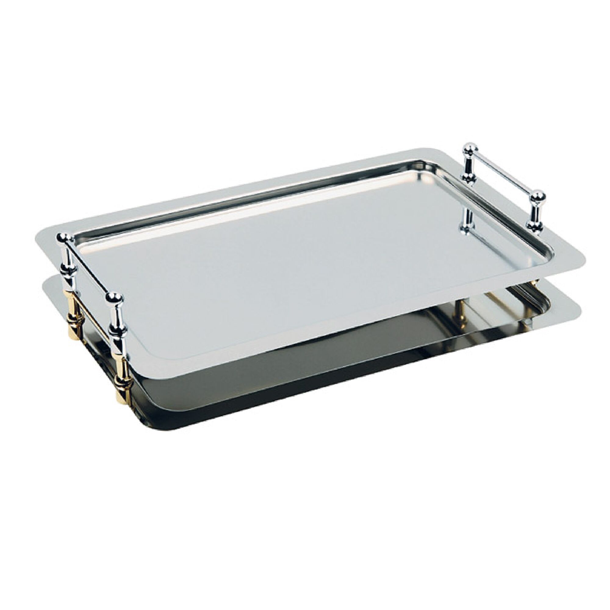 (6 pcs) Plateau GN 1/1 - BUFFET-STAR - Acier inoxydable 18/10 - 530x325mm - Hauteur:70mm - avec poignées - empilable, compatible lave-vaisselle