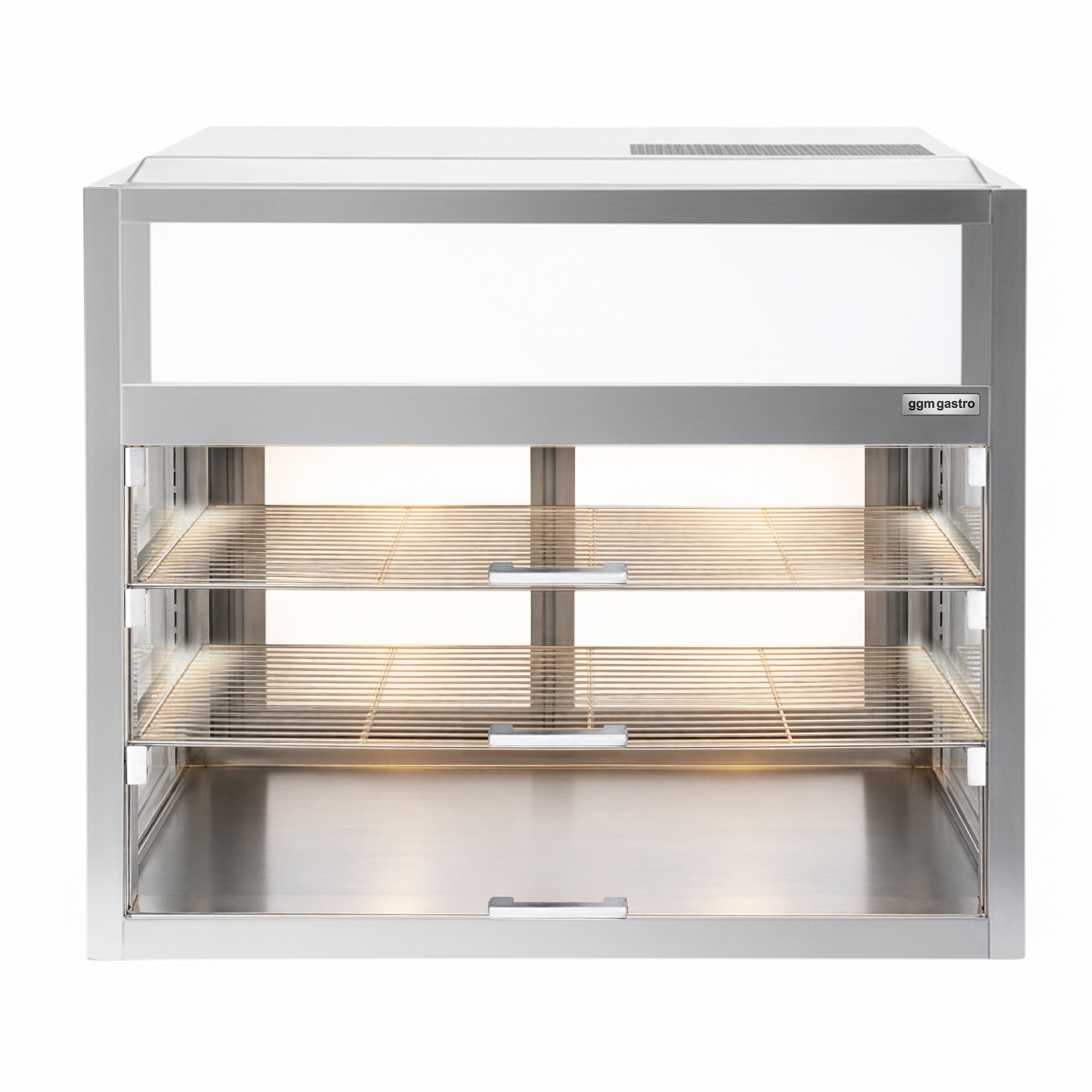 Vitrine réfrigérée de table Self-Service - 225L - 900mm - Double vitrage - avec 2 étagères - portes coulissantes vitrées arrière - pour pâtisseries