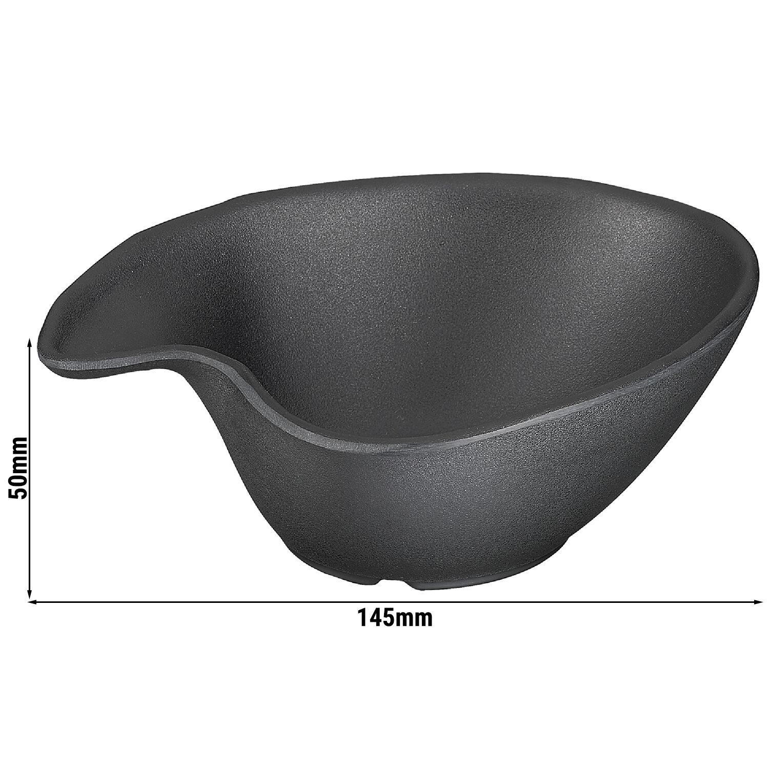 (6 pièces) Bol - ZEN - Mélamine - 0,2 litre - 145 x 125 mm - Noir